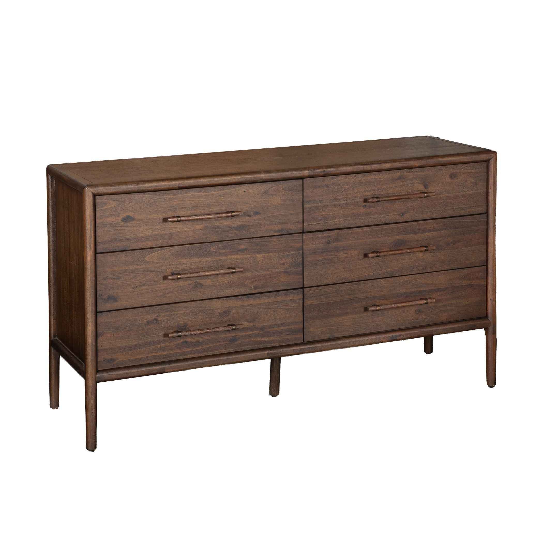 Lewis 51" Dresser with Six Drawers in Dark Acacia