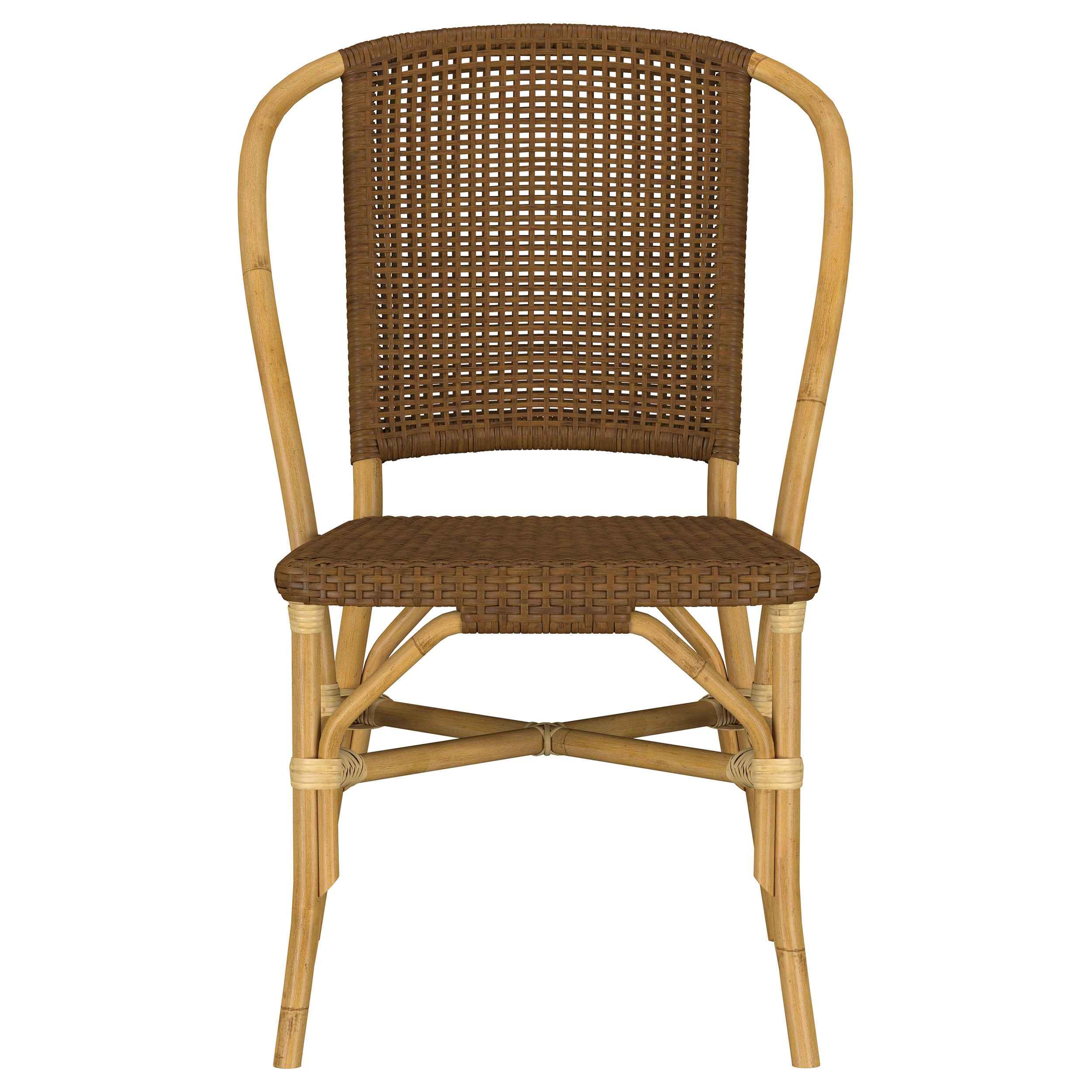 Lexley Woven Rattan Dining Side Chair Brown (Set of 2) - Image 4