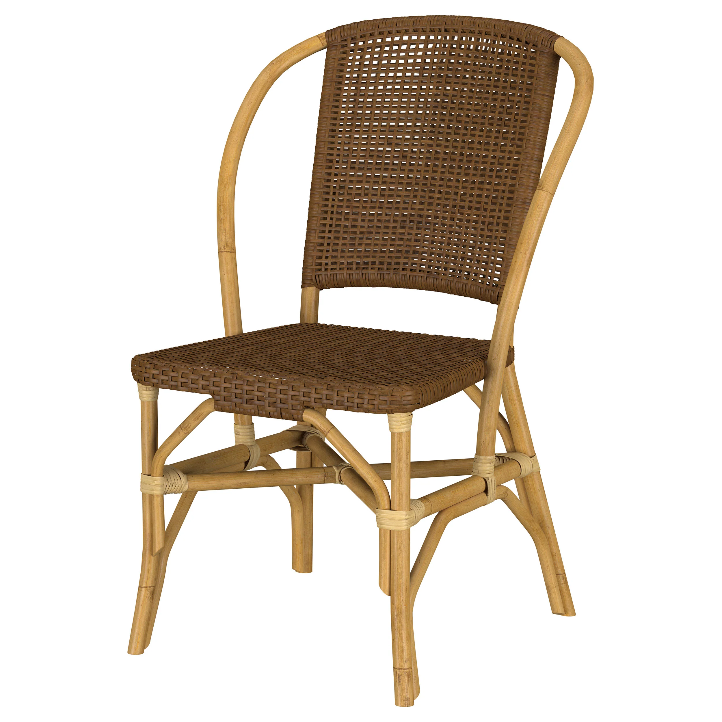 Lexley Woven Rattan Dining Side Chair Brown (Set of 2) - Image 5