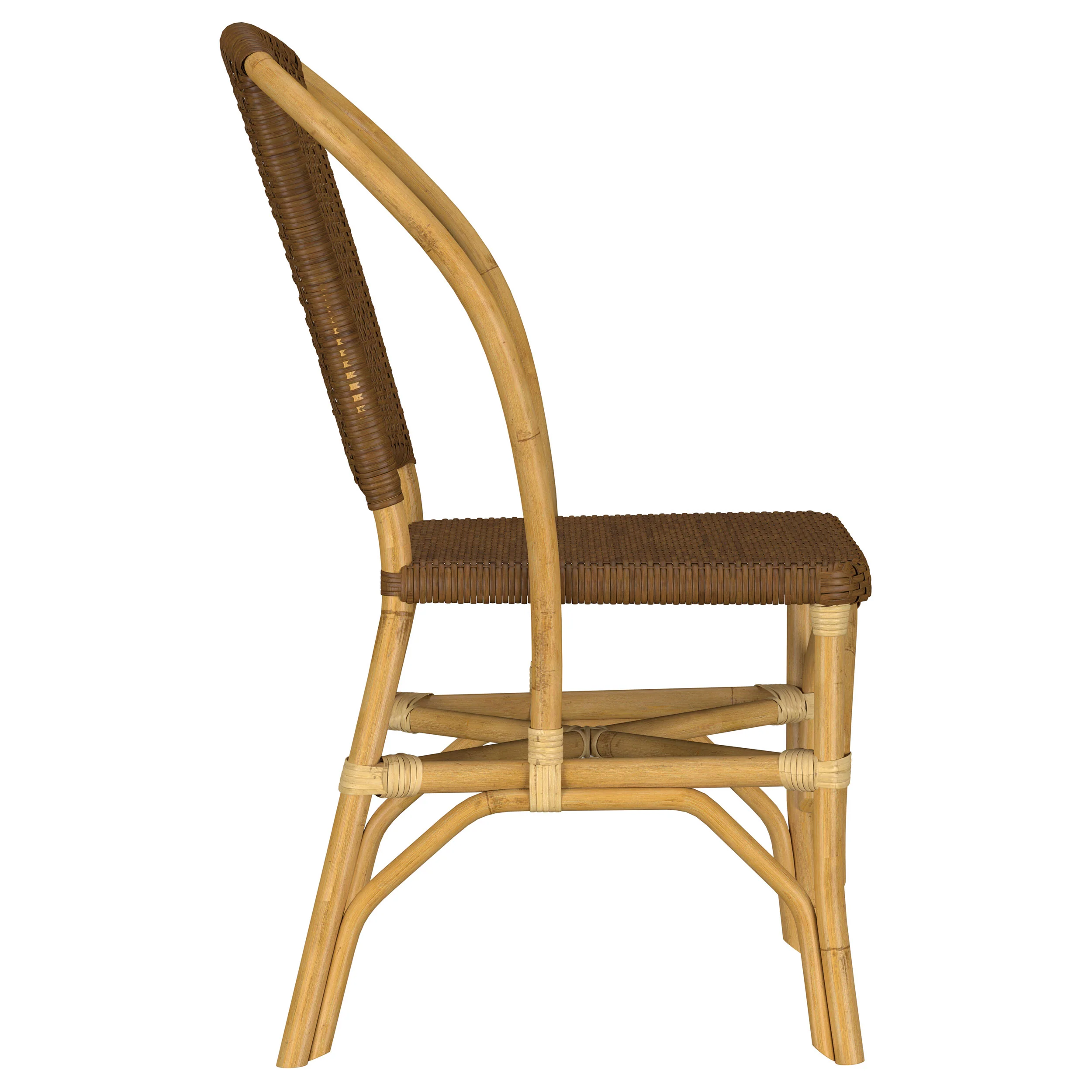 Lexley Woven Rattan Dining Side Chair Brown (Set of 2) - Image 9