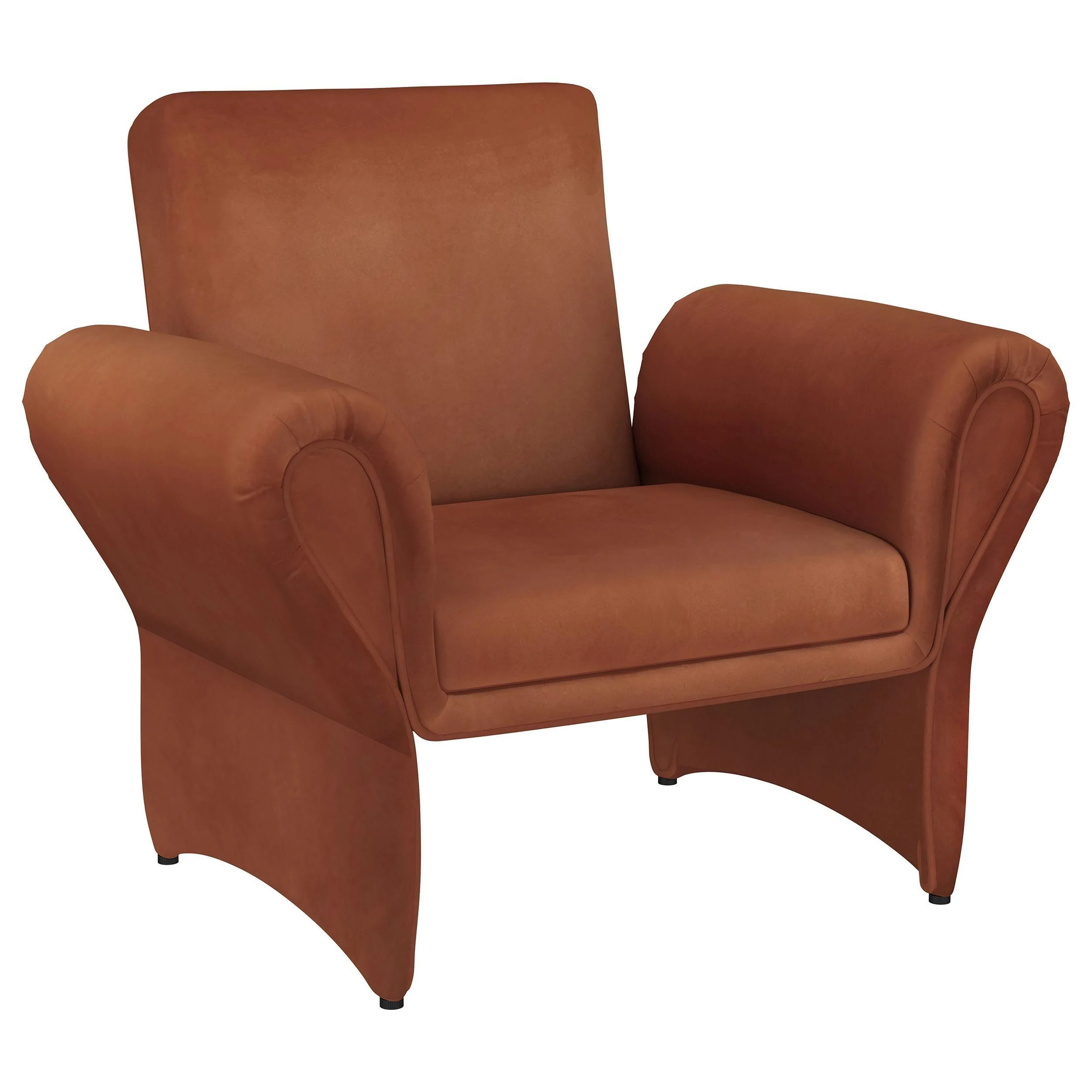 Liana Rust Orange Upholstered Roll Arm Accent Armchair - Image 12