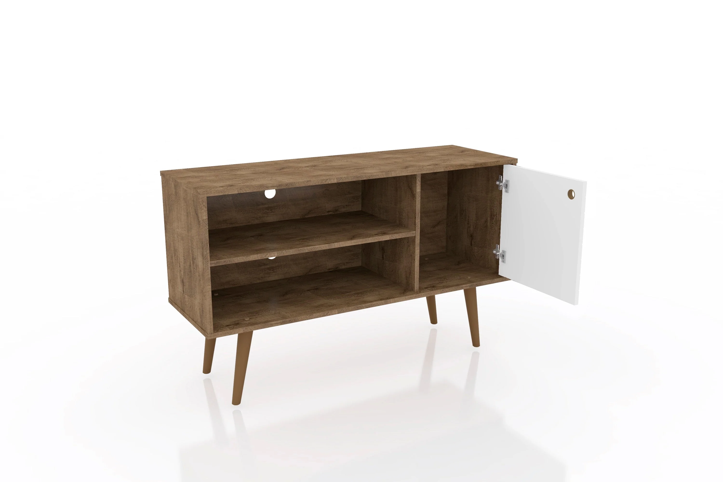 Liberty 42.52 TV Stand in Rustic Brown and White - Image 4