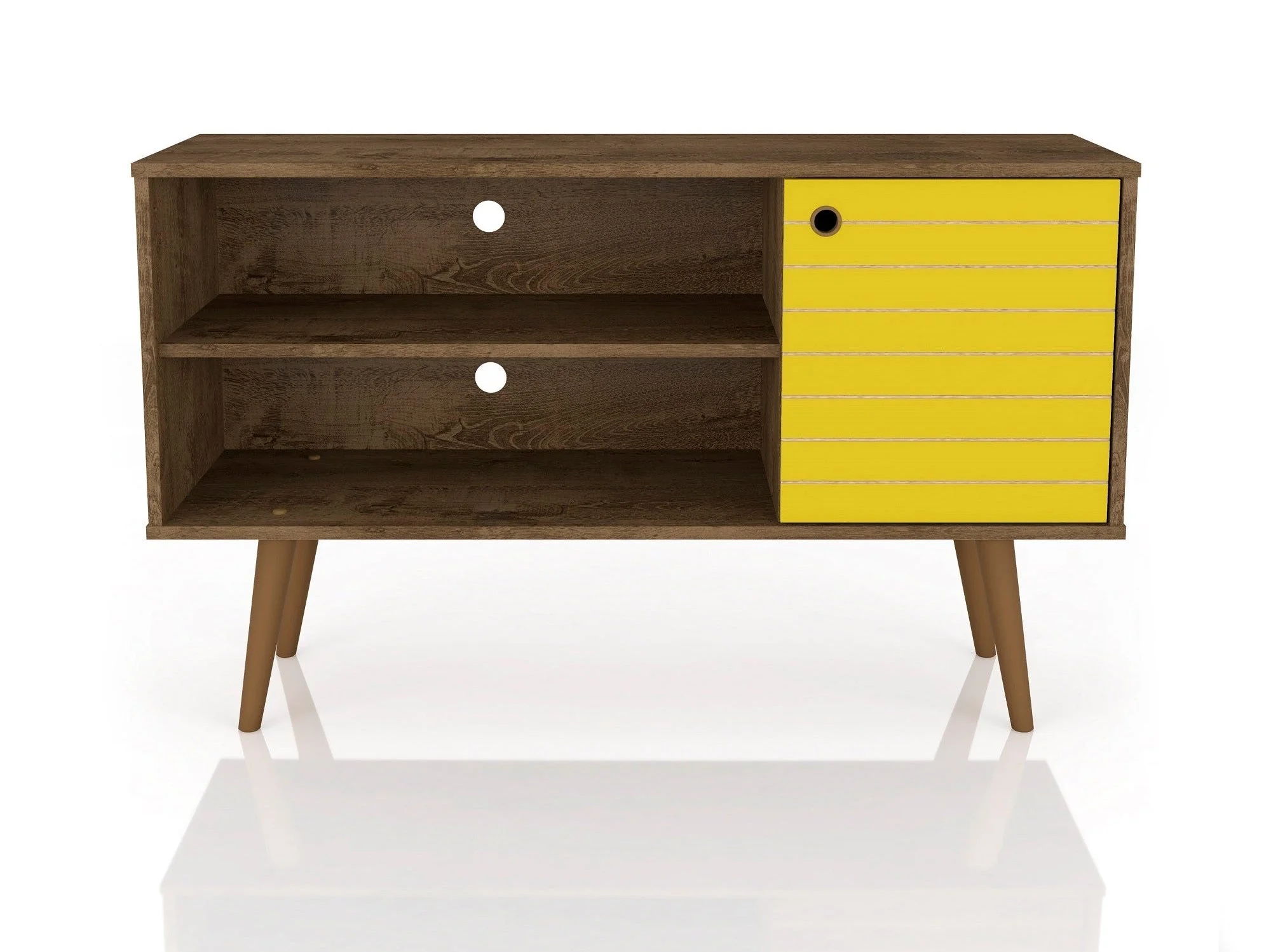 Liberty 42.52 TV Stand in Rustic Brown and Yellow