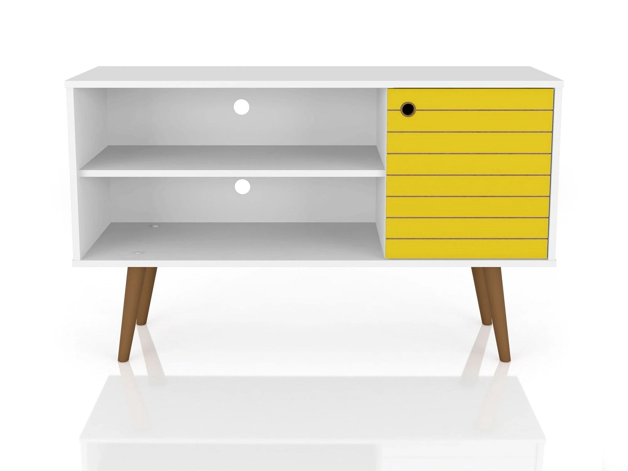Liberty 42.52 TV Stand in White and Yellow