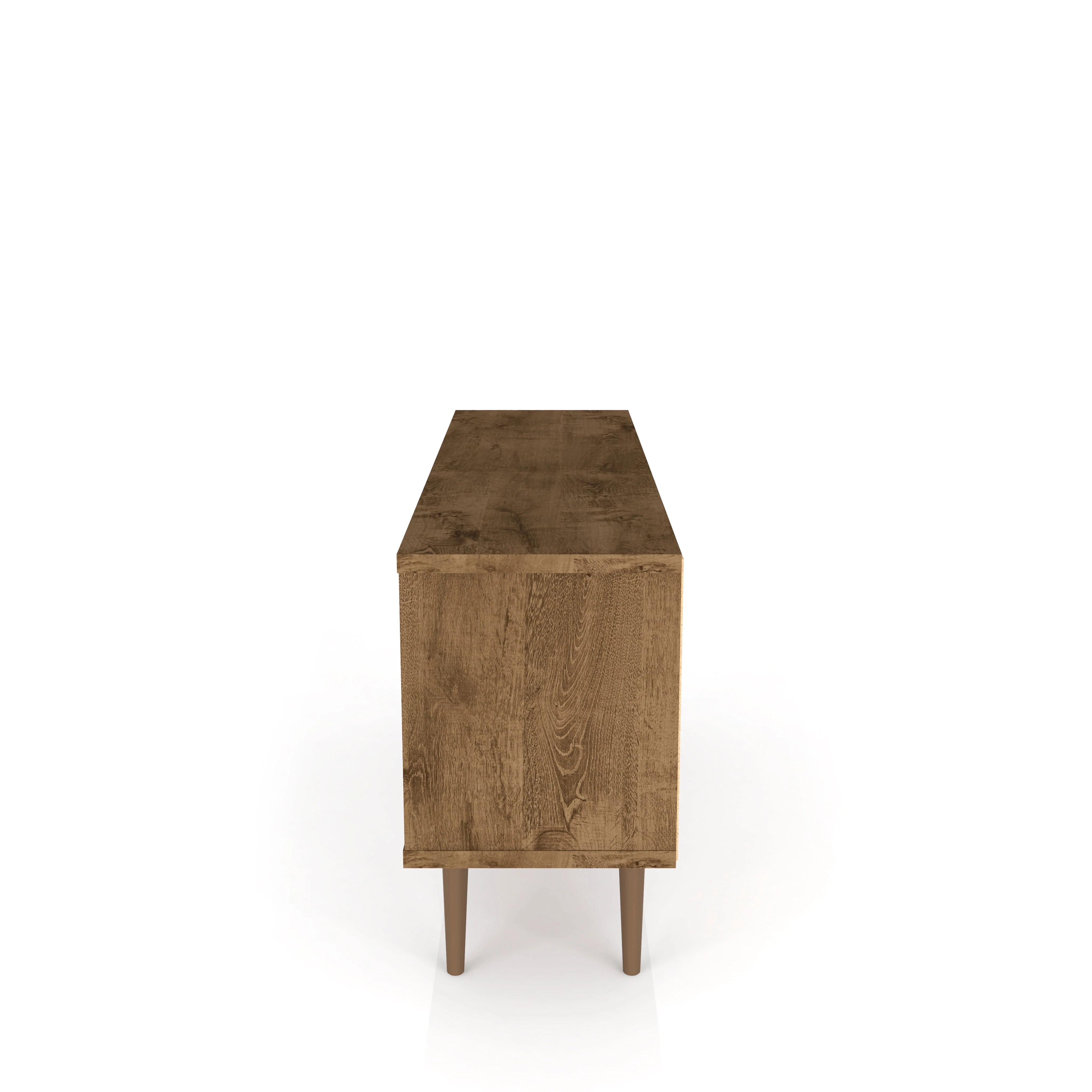 Liberty 53.14" Mid-Century Modern TV Stand in Rustic Brown and 3D Brown Prints - Image 6