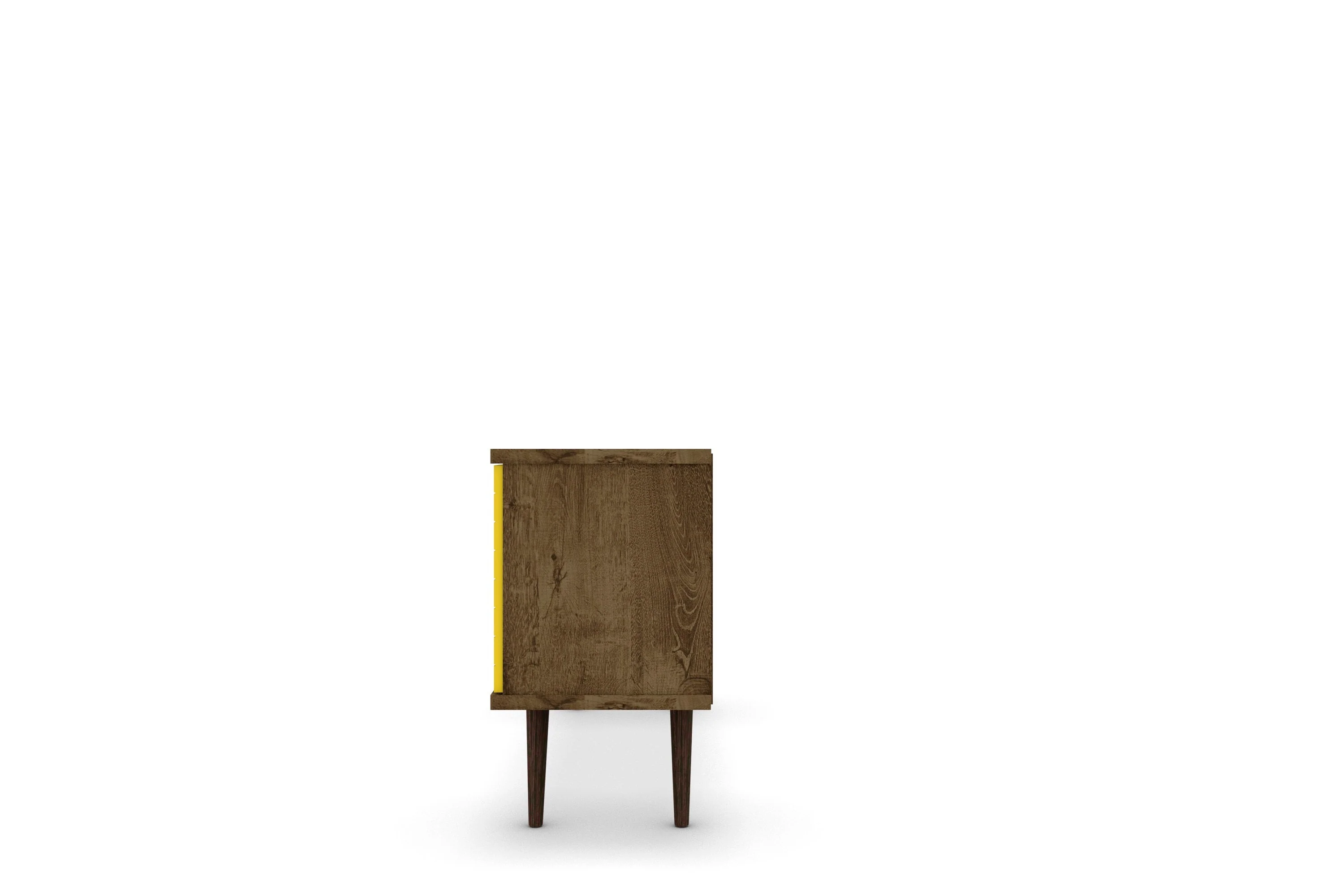 Liberty 53.14" Mid-Century Modern TV Stand in Rustic Brown and Yellow - Image 5