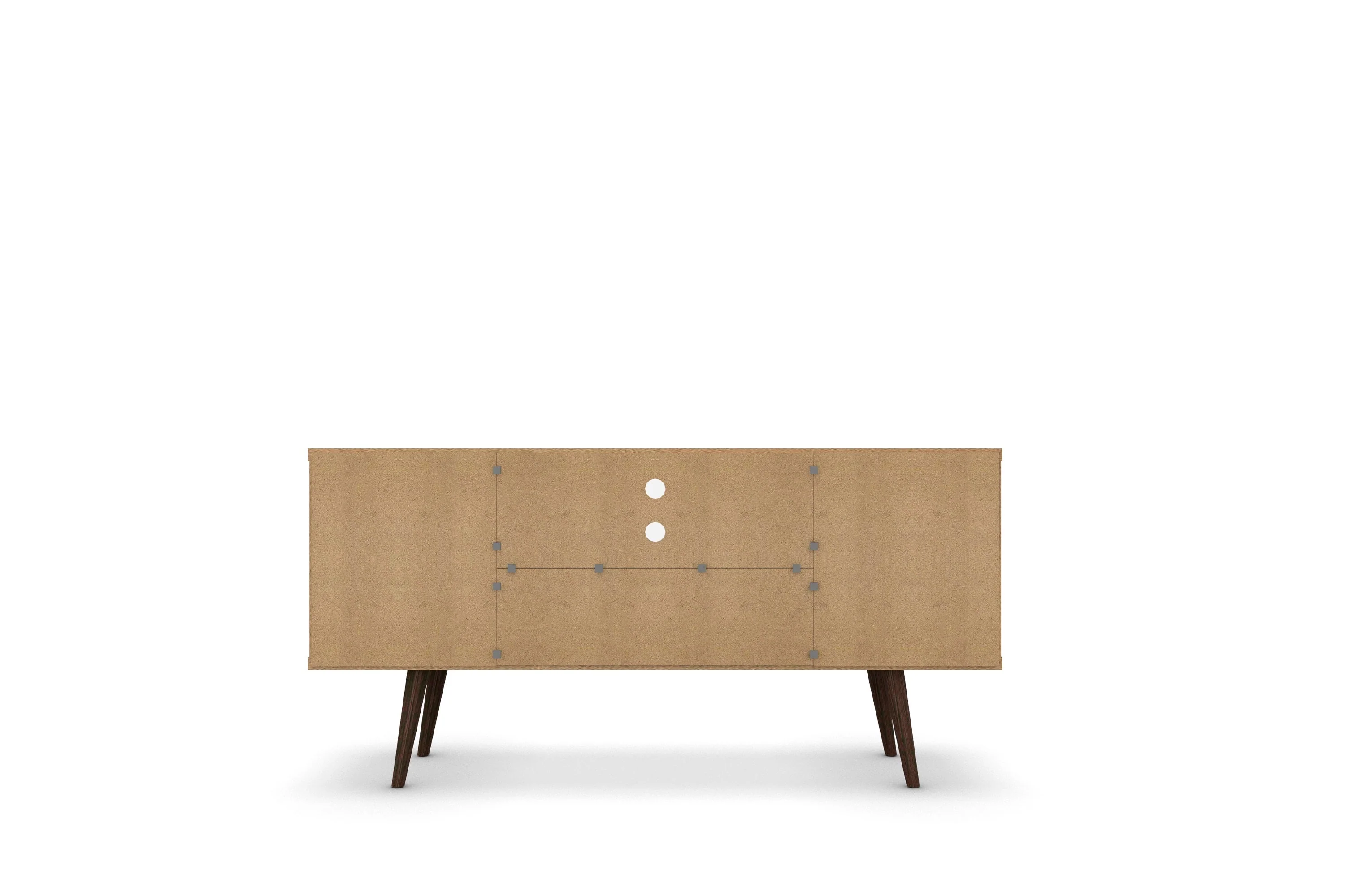 Liberty 53.14" Mid-Century Modern TV Stand in Rustic Brown and Yellow - Image 9