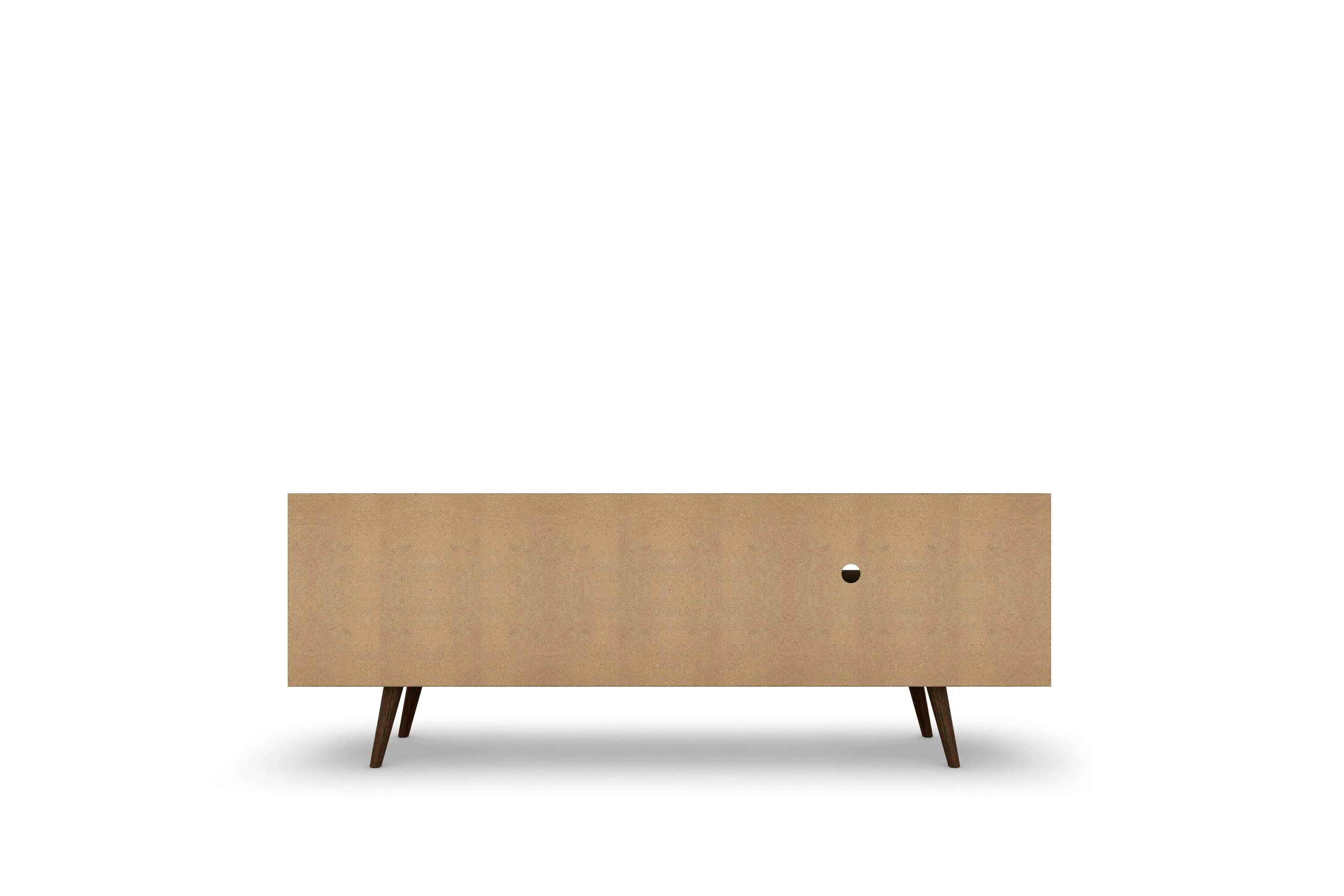 Liberty 62.99" Mid-Century Modern TV Stand in Rustic Brown and Aqua Blue - Image 9