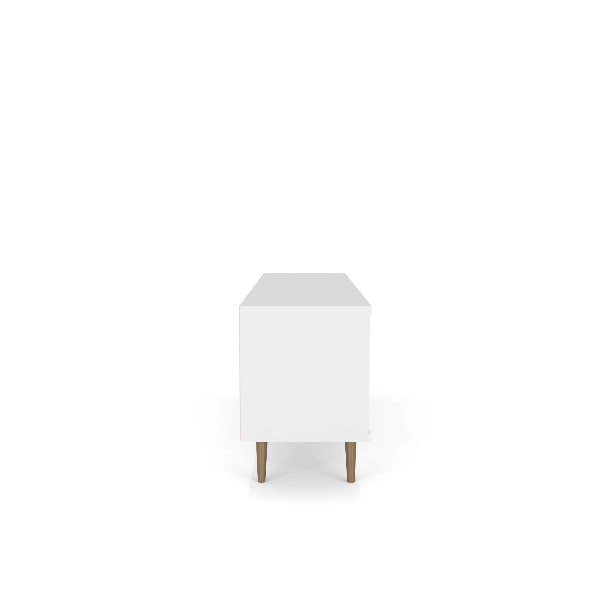 Liberty 62.99" Mid-Century Modern TV Stand in White and 3D Brown Prints - Image 5