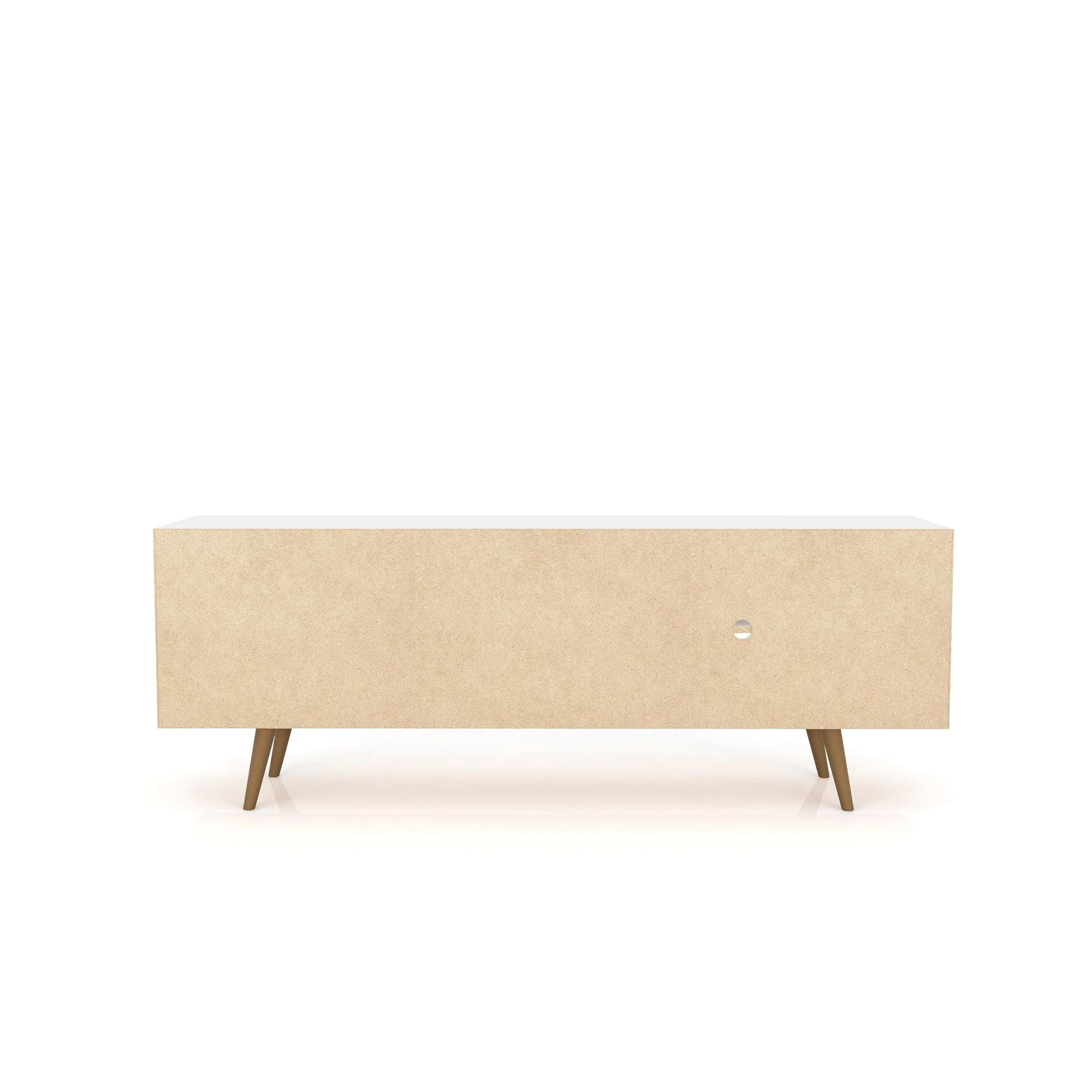 Liberty 62.99" Mid-Century Modern TV Stand in White and 3D Brown Prints - Image 9