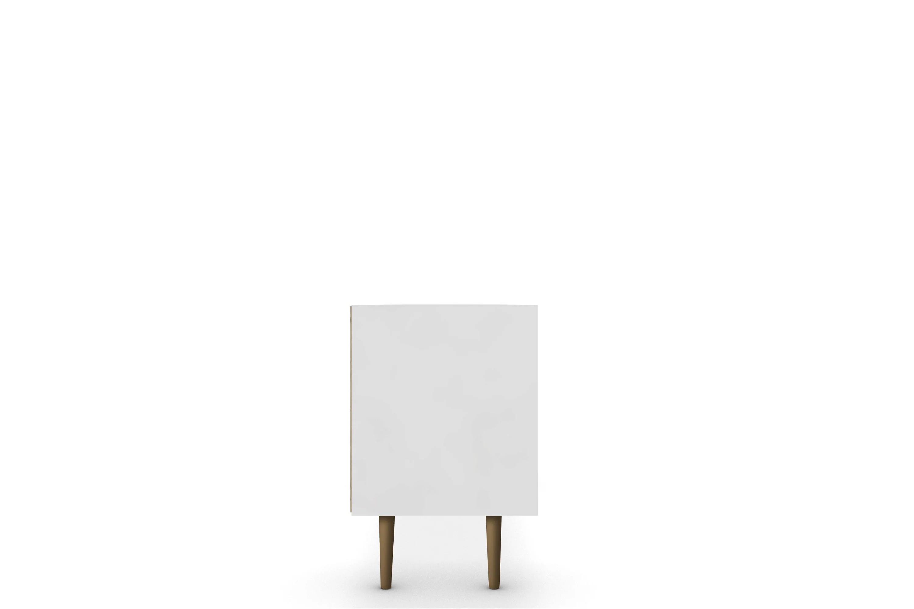 Liberty 70.86" Mid-Century Modern TV Stand in White and 3D Brown Prints - Image 5