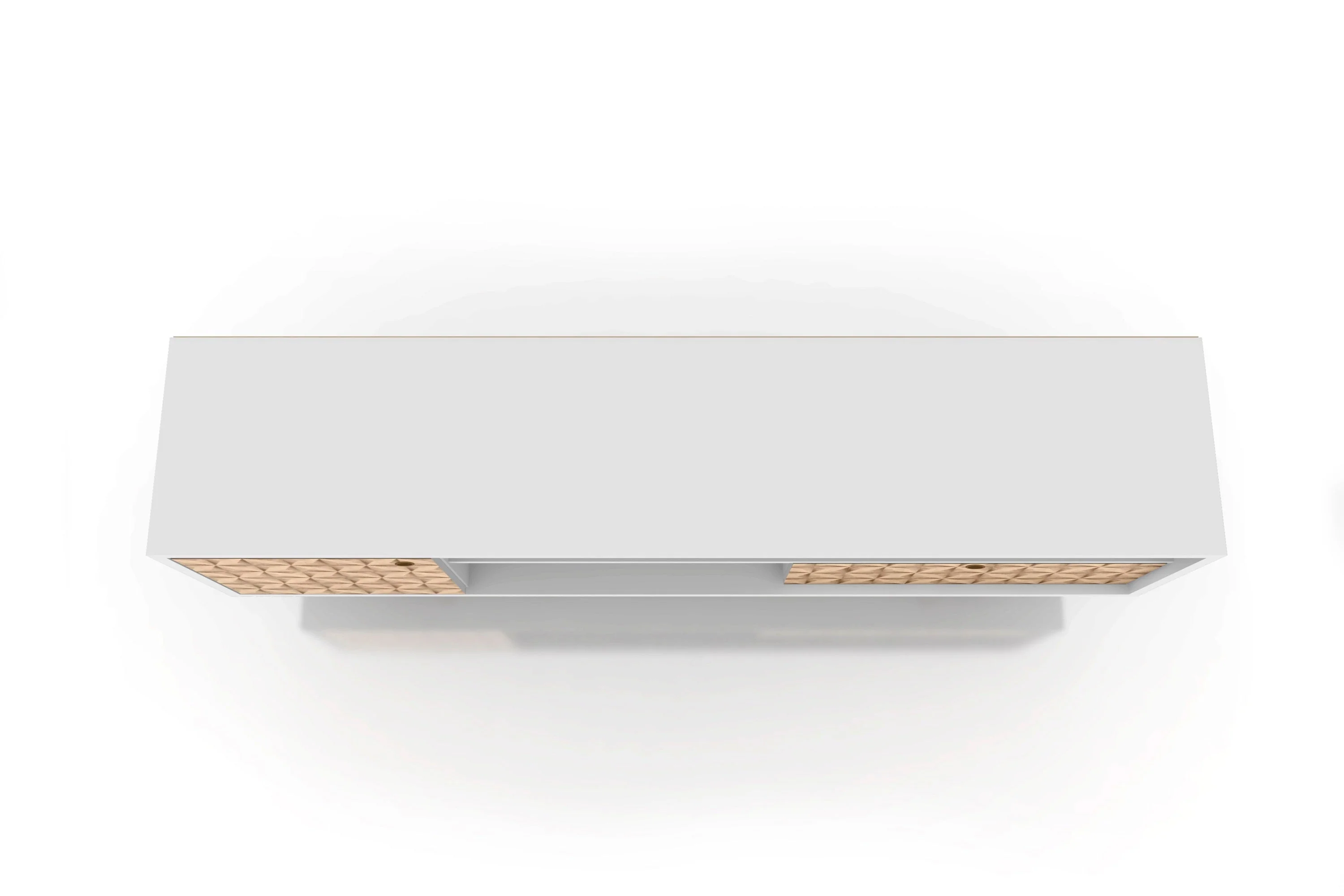 Liberty 70.86" Mid-Century Modern TV Stand in White and 3D Brown Prints - Image 7