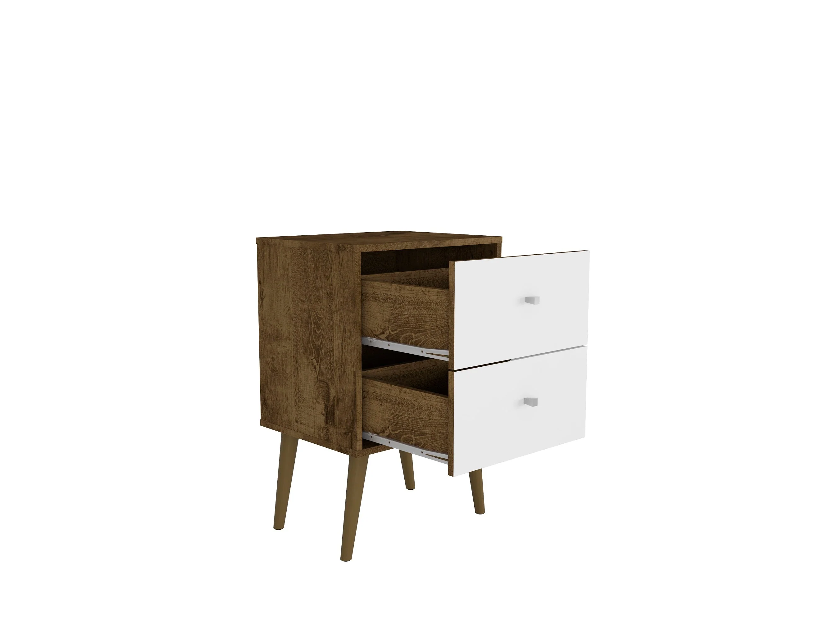 Liberty Nightstand 2.0 in Rustic Brown and White - Image 4