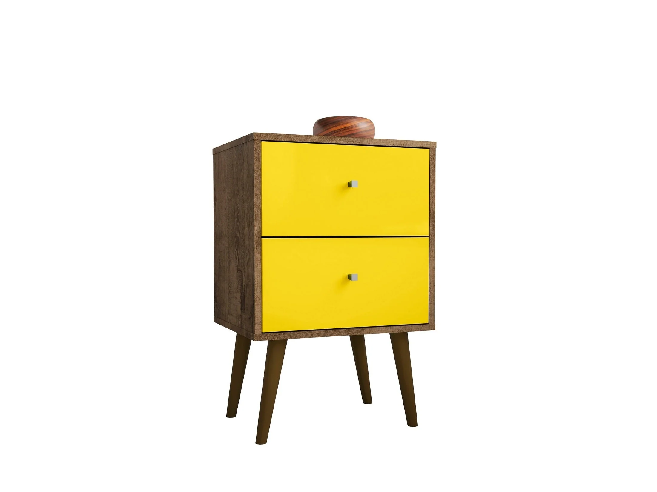 Liberty Nightstand 2.0 in Rustic Brown and Yellow