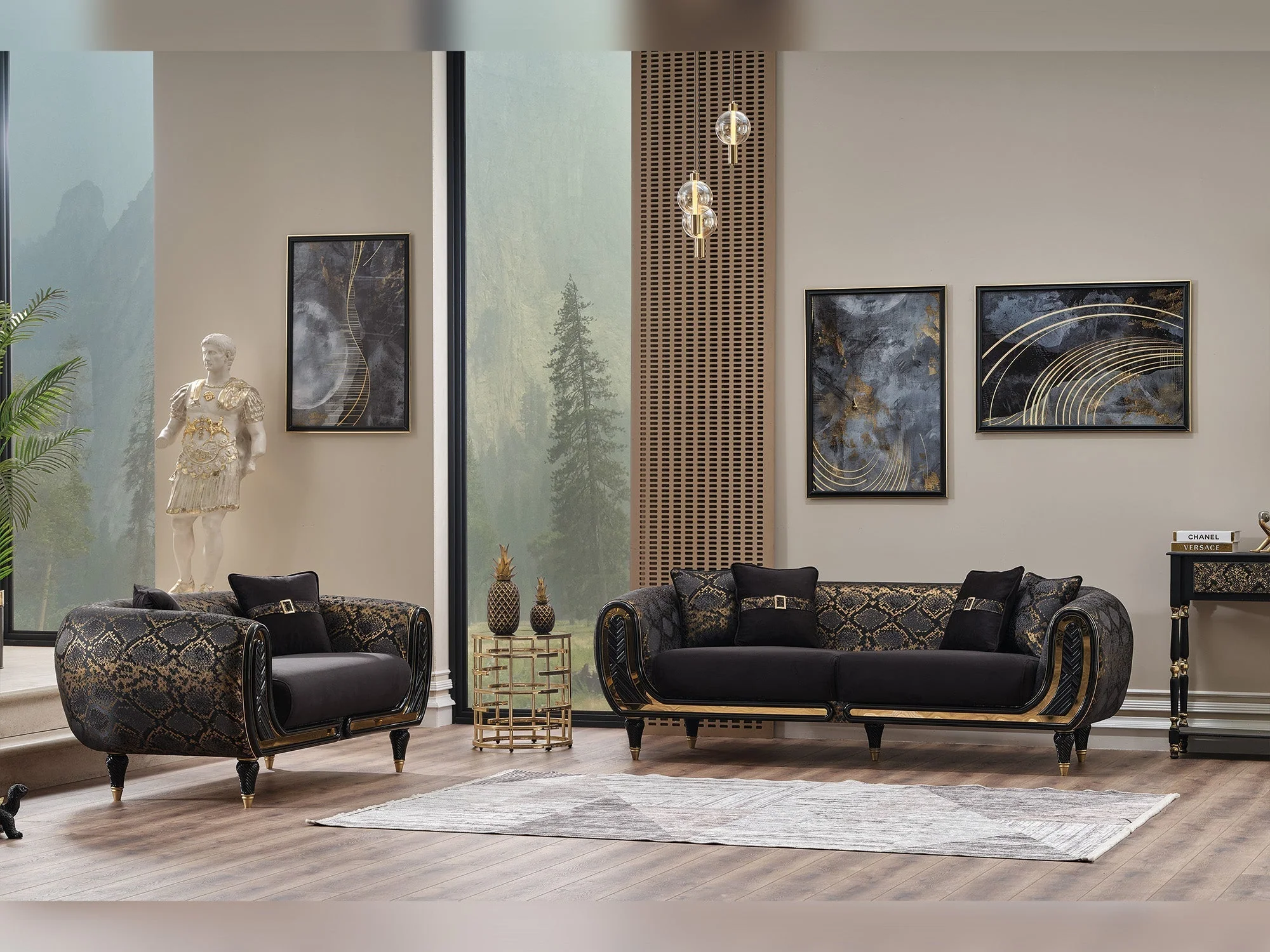 Lima Black Stationary Sofa - Image 4