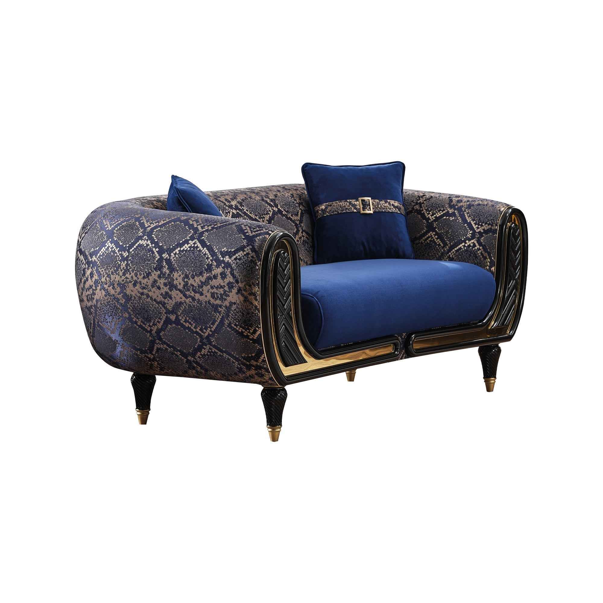 Lima Blue 3-pieces (Sofa & Loveseat & Chair) Living Room Set - Image 4