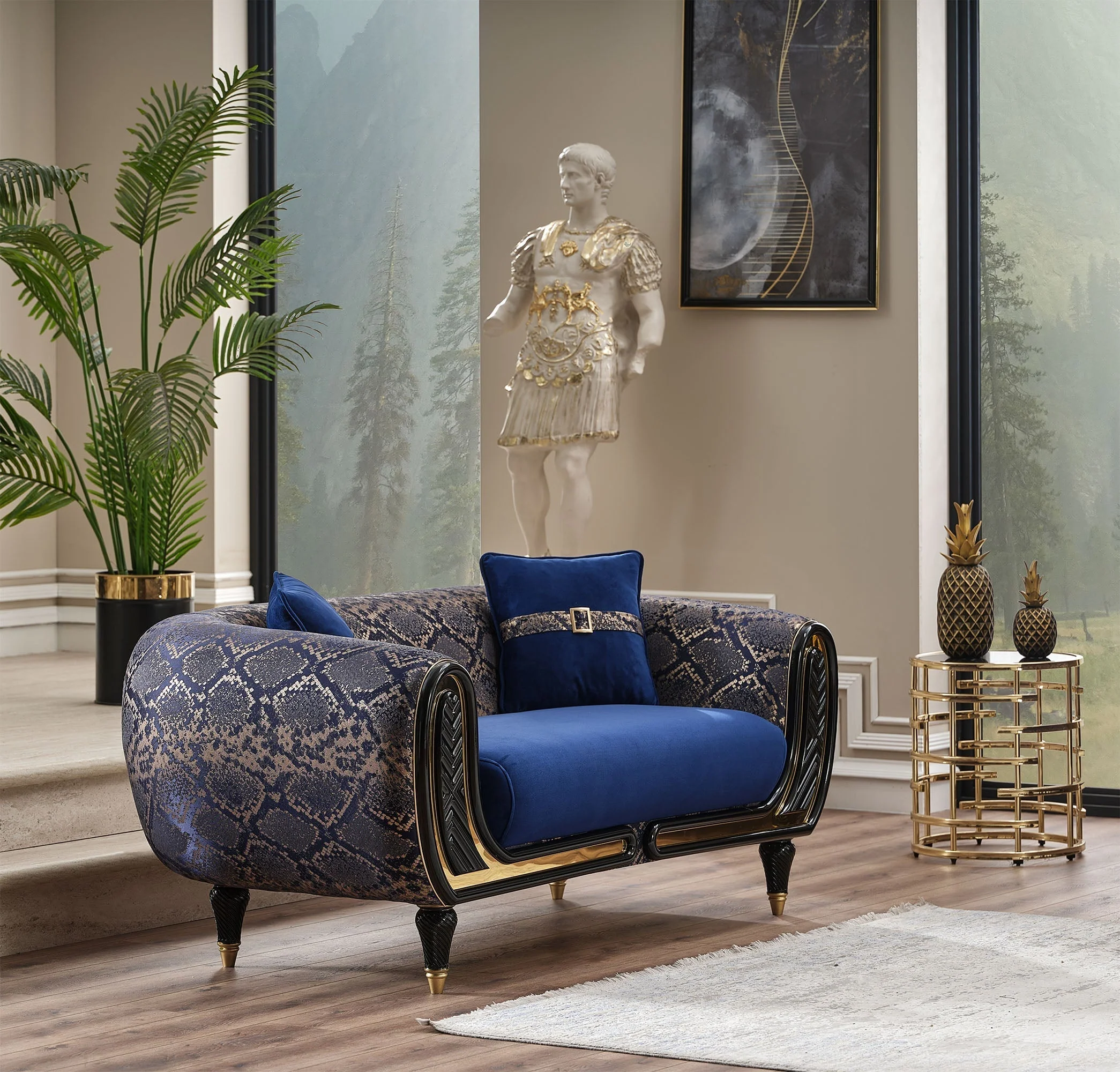 Lima Blue 3-pieces (Sofa & Loveseat & Chair) Living Room Set - Image 5