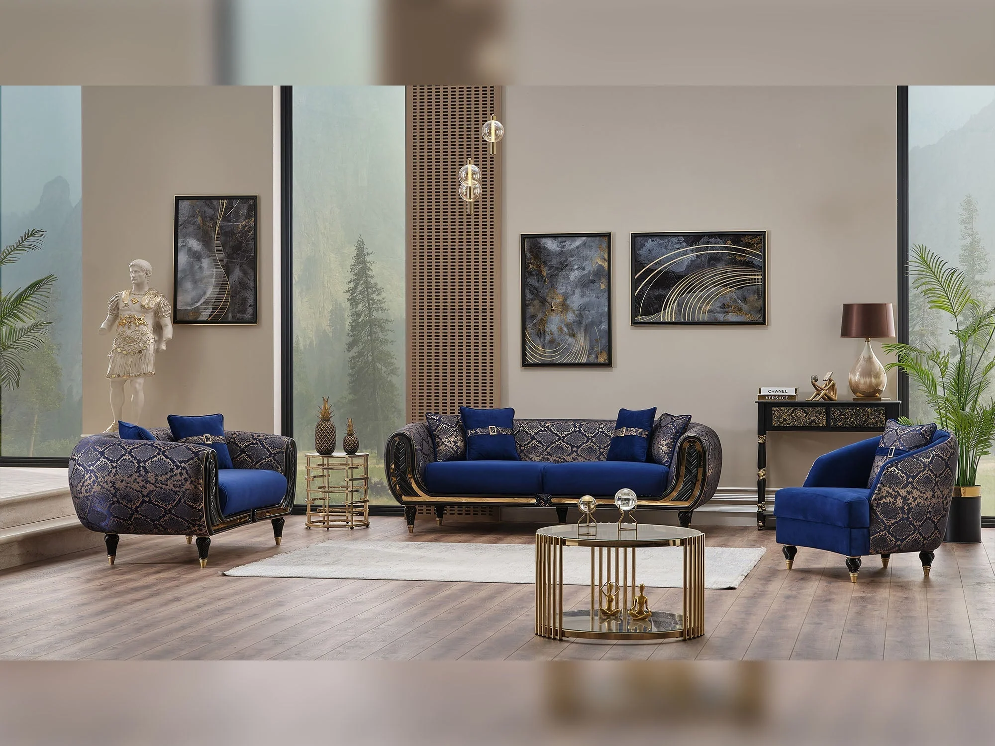 Lima Blue 3-pieces (Sofa & Loveseat & Chair) Living Room Set - Image 7