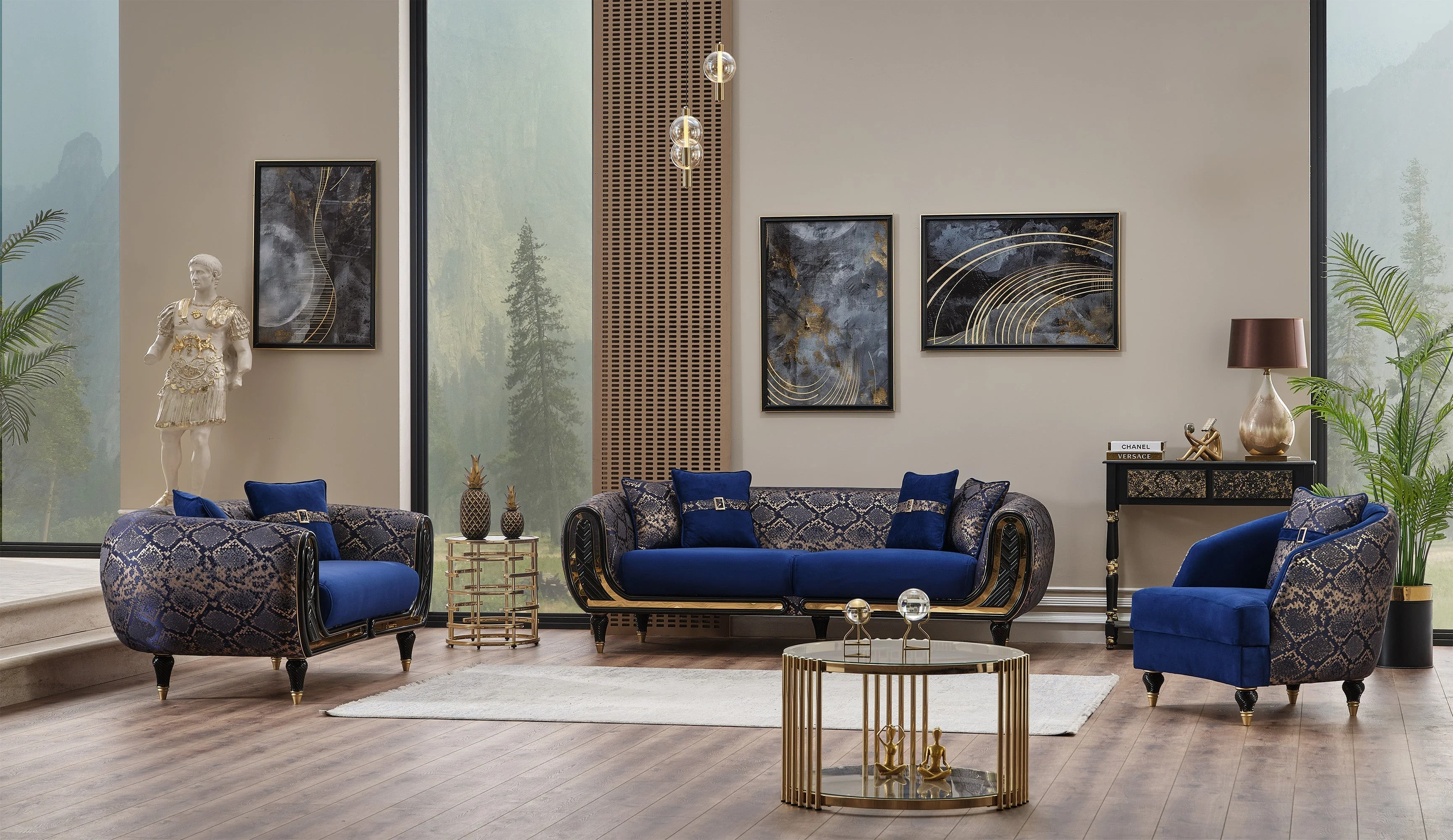 Lima Blue Stationary Sofa - Image 3