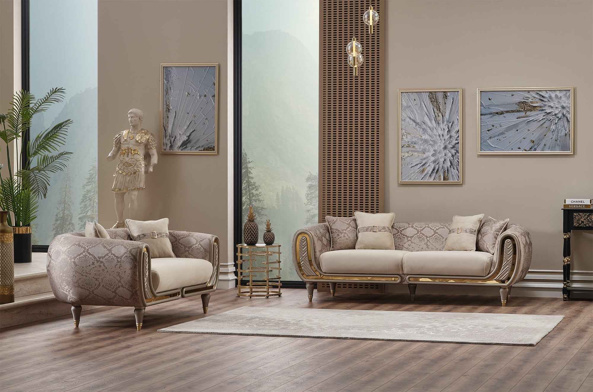 Lima Cream Stationary Loveseat - Image 3