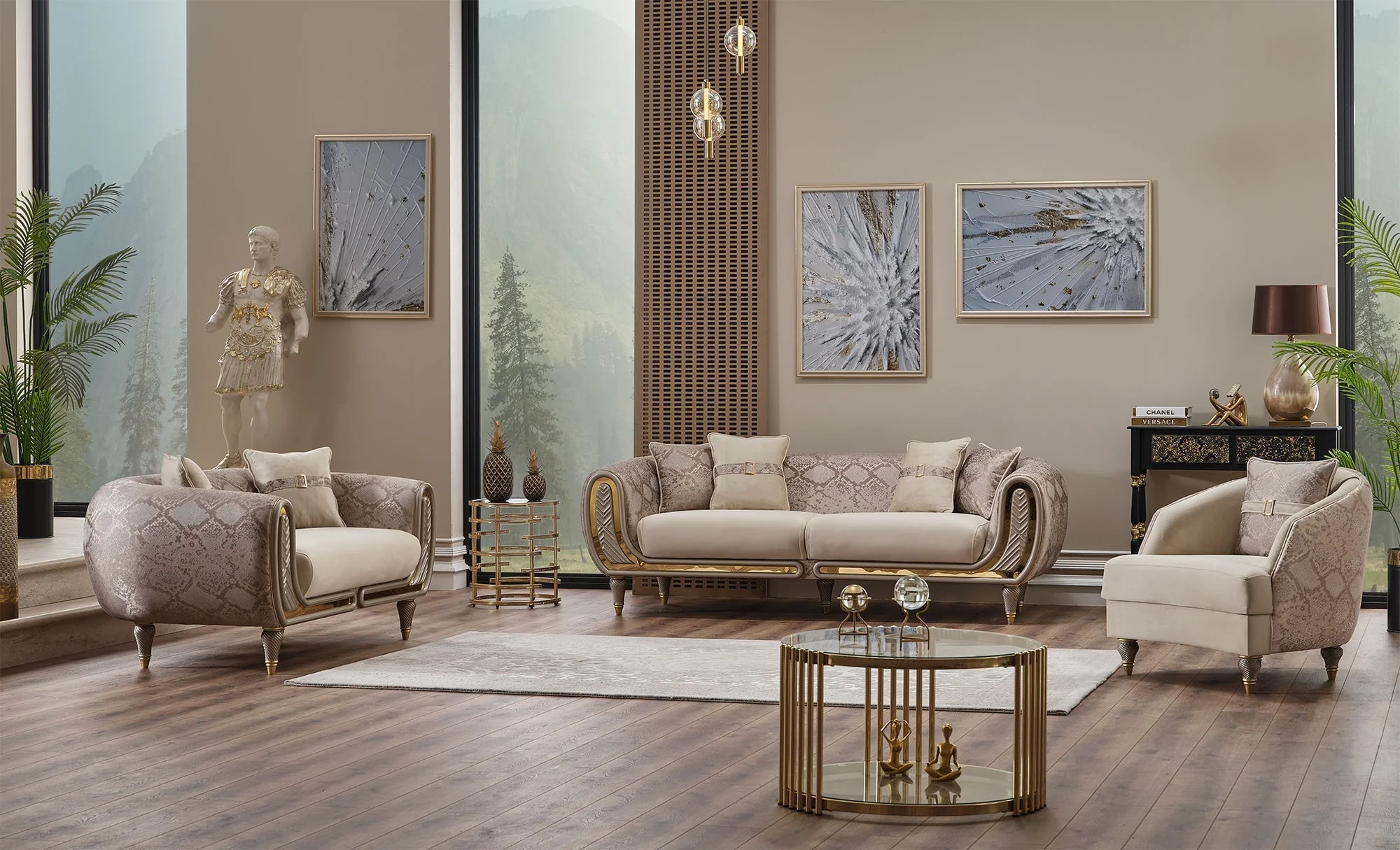 Lima Cream Stationary Loveseat - Image 4