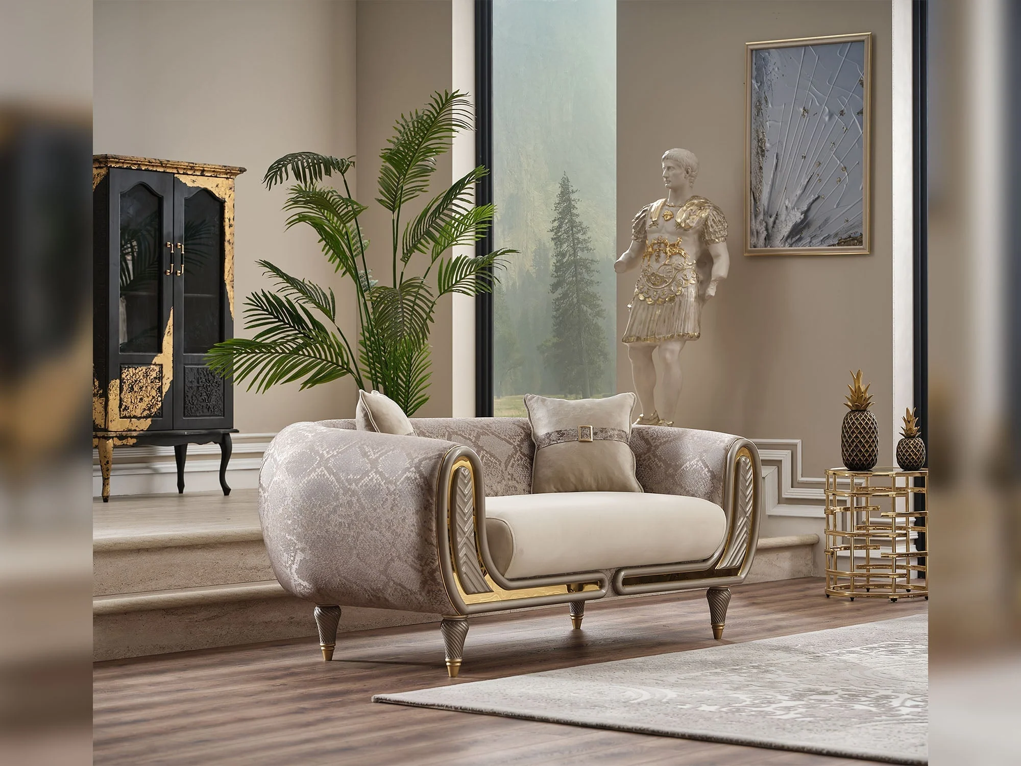 Lima Cream Stationary Loveseat - Image 5
