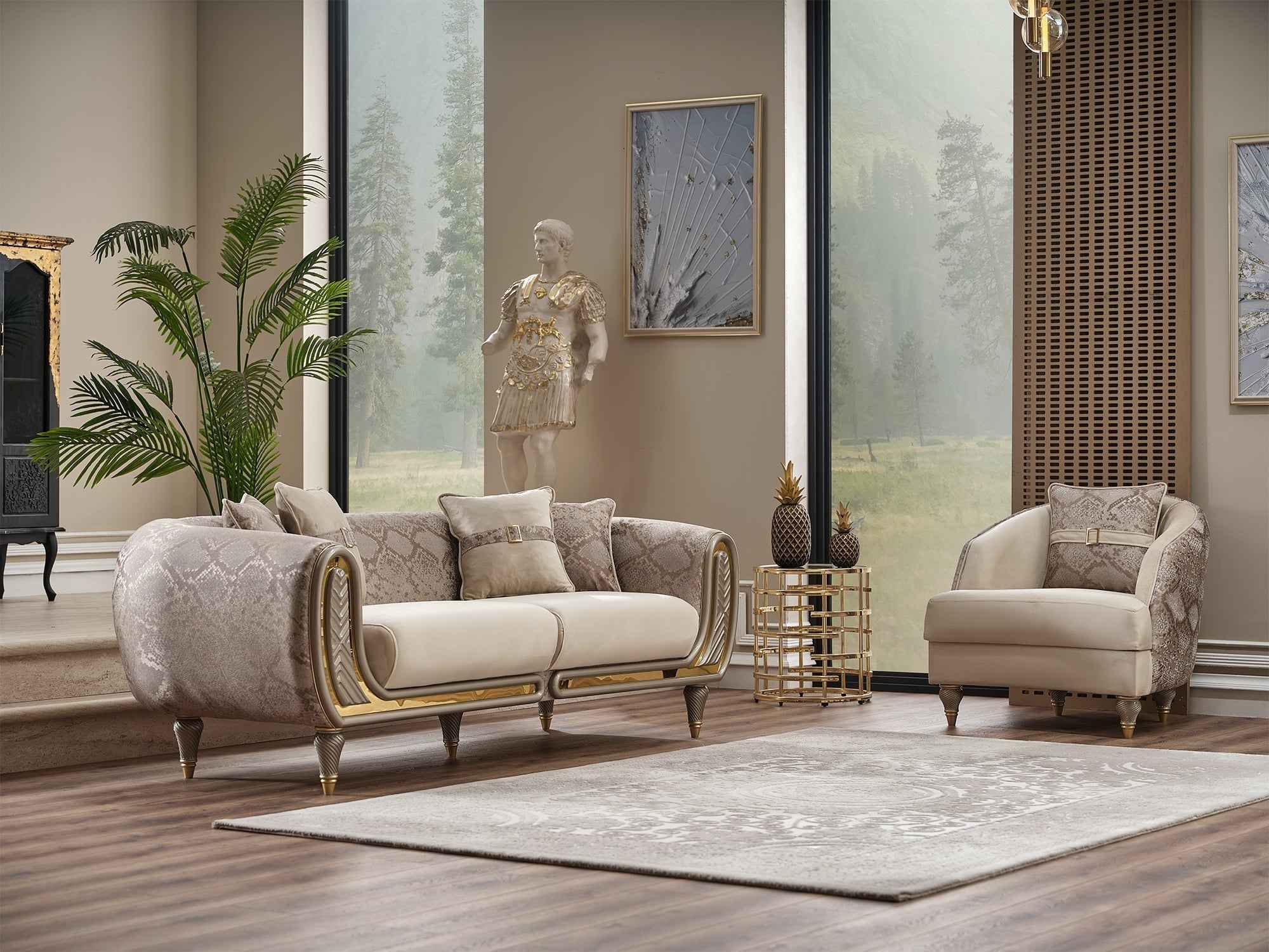 Lima Cream Stationary Sofa - Image 3