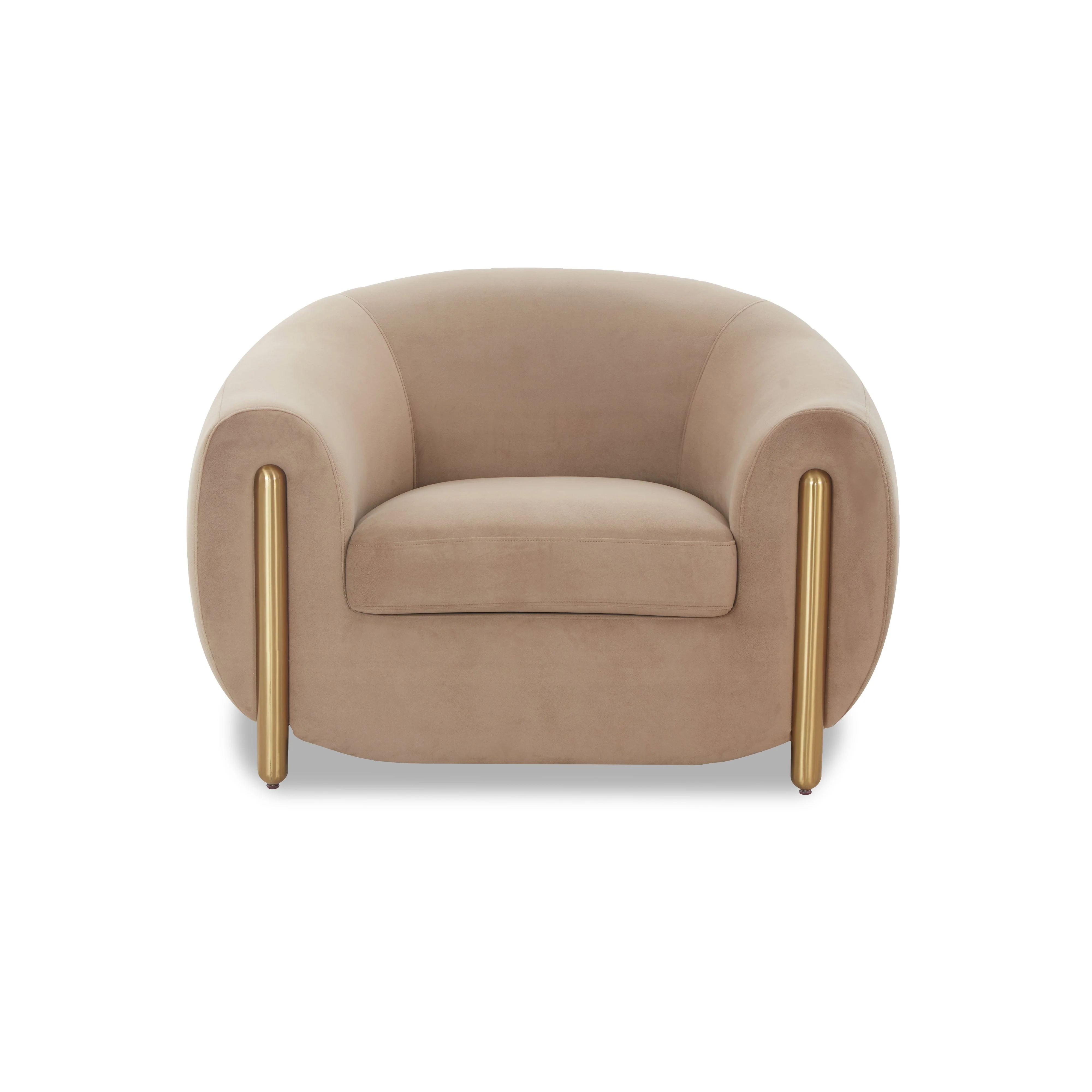 Lina Cafe Au Lait Performance Velvet Accent Chair