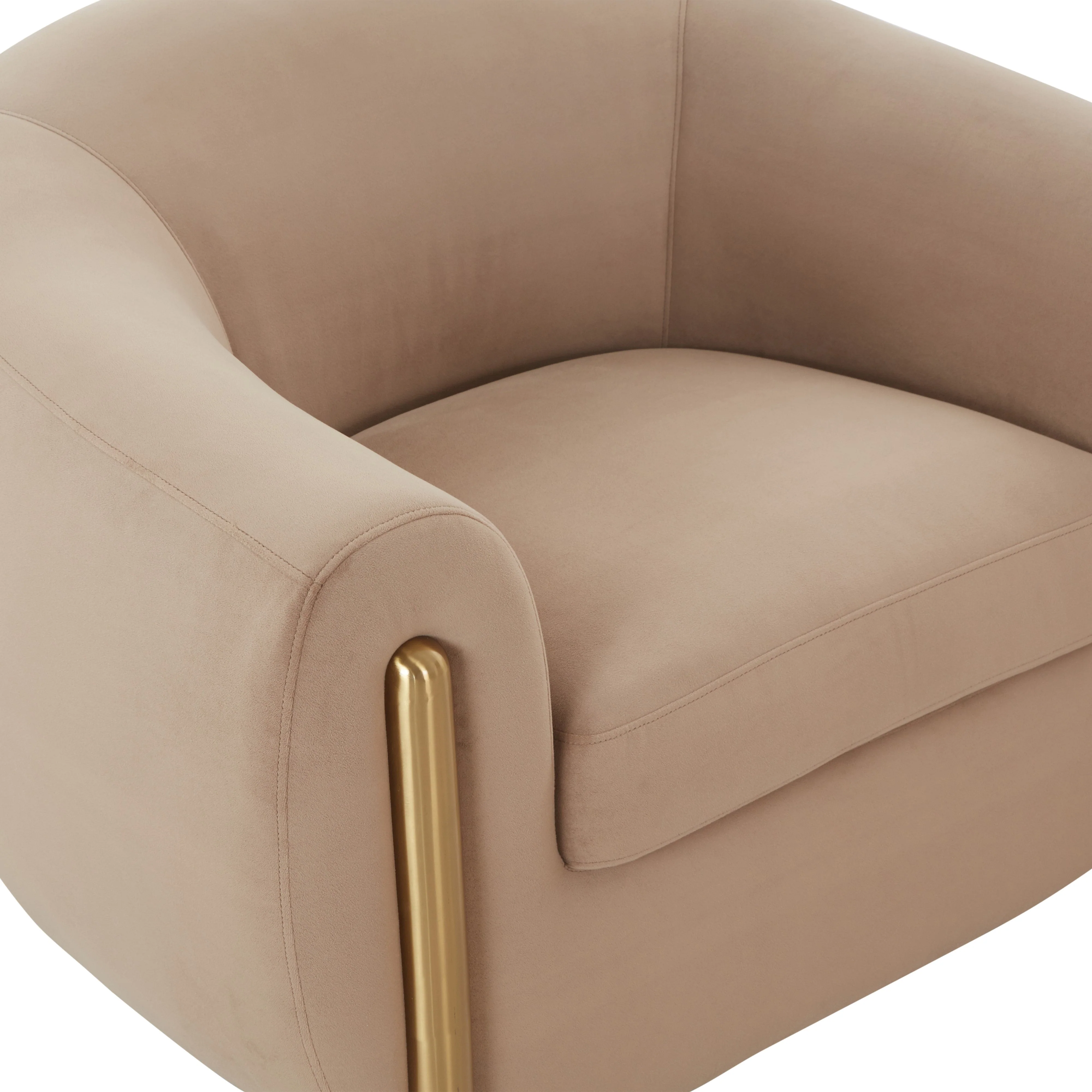 Lina Cafe Au Lait Performance Velvet Accent Chair - Image 3