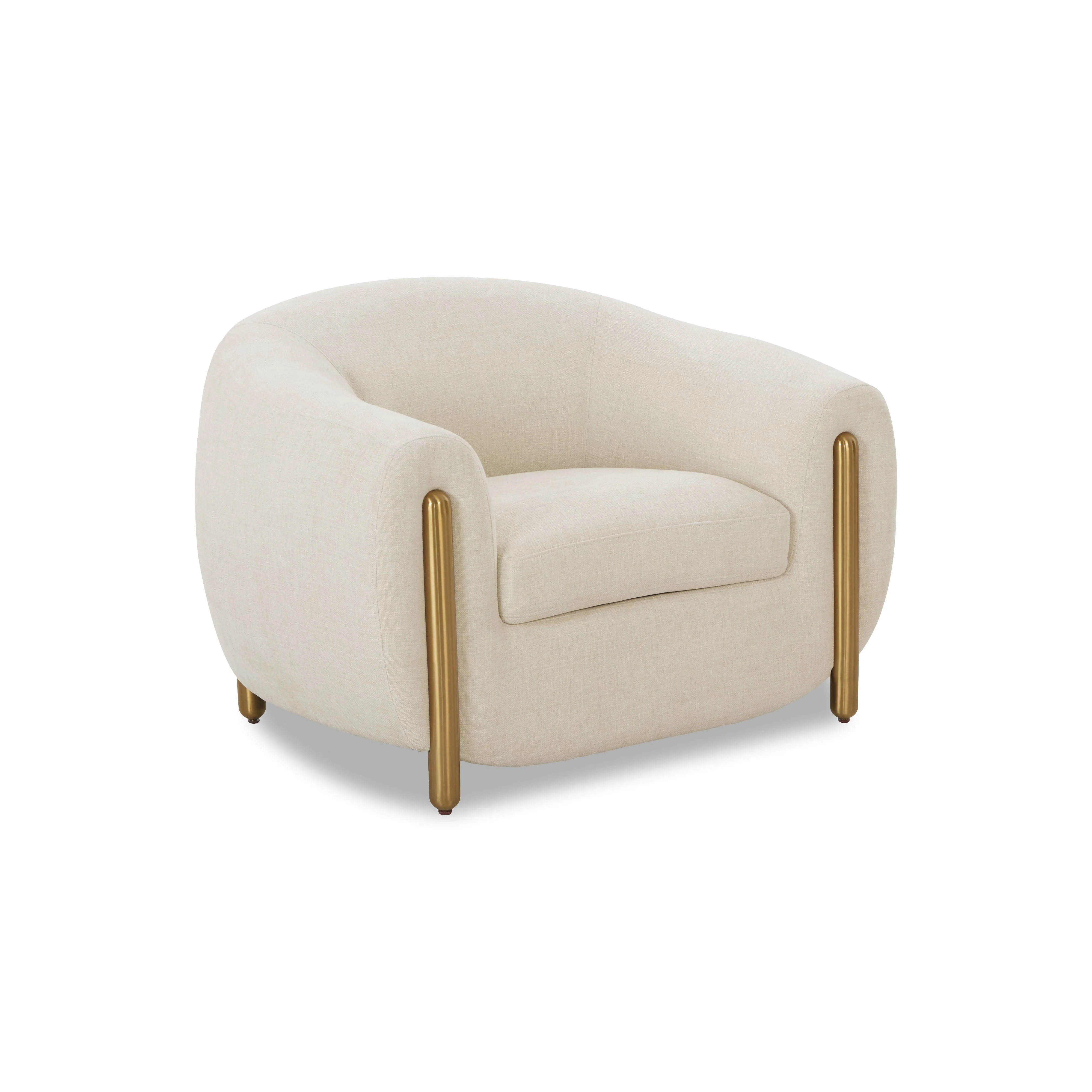Lina Cream Performance Linen Accent Chair - Image 2