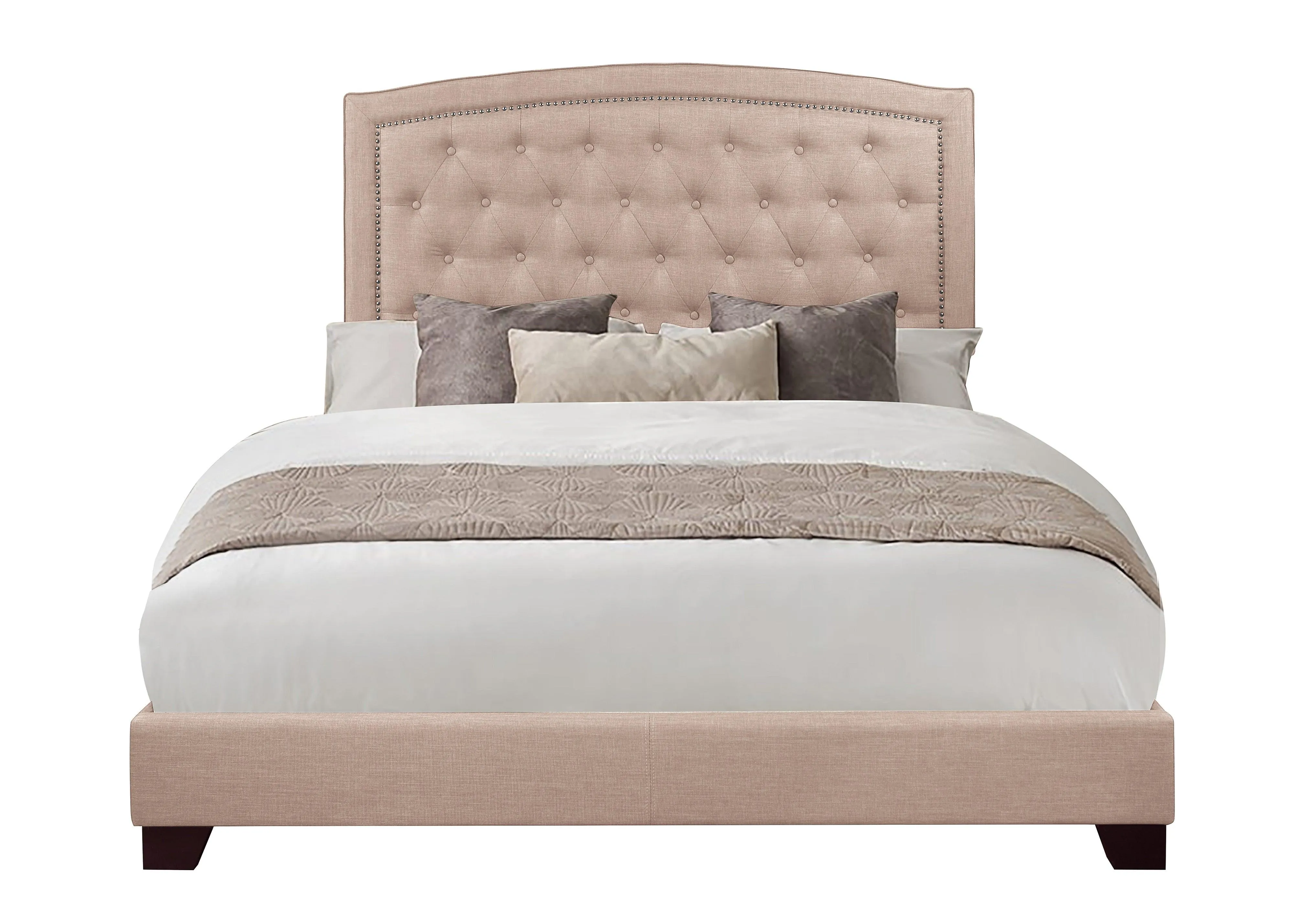 Linda Beige Full Upholstered Bed - Image 2