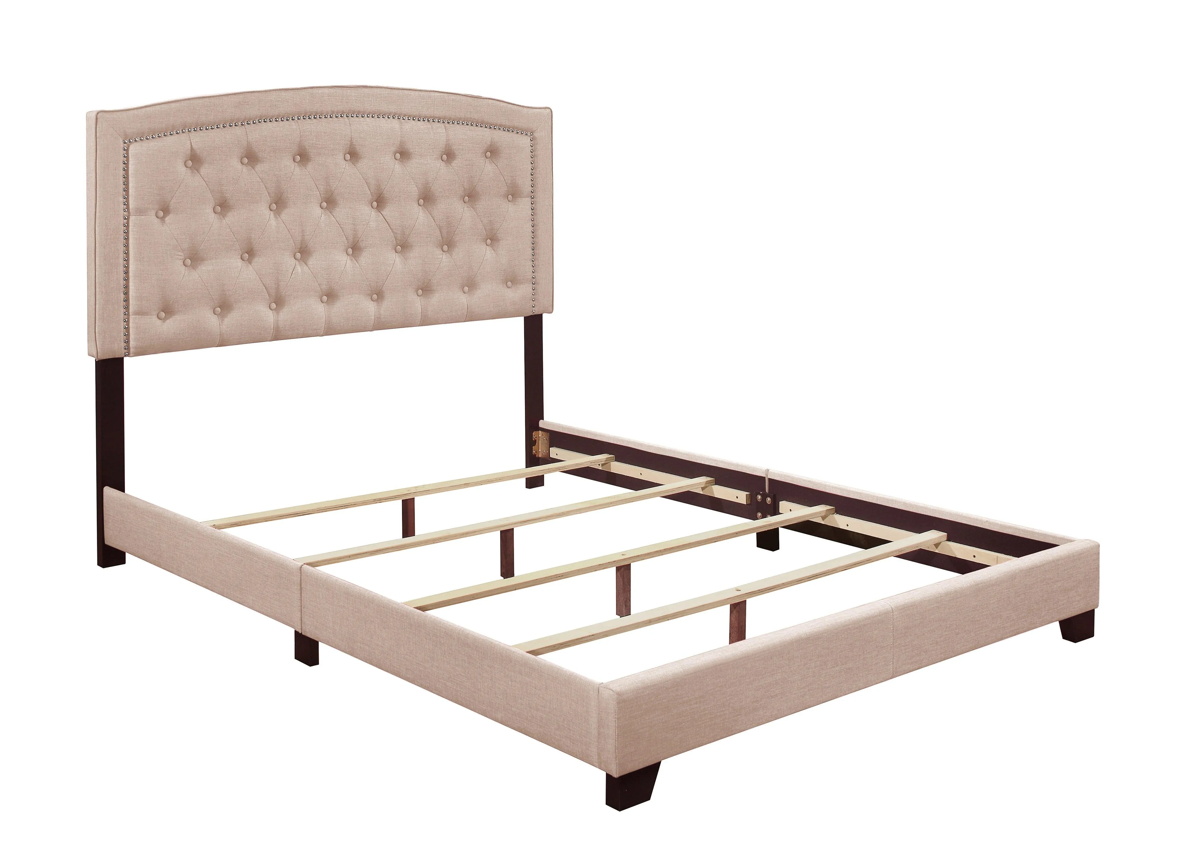 Linda Beige King Upholstered Bed - Image 2