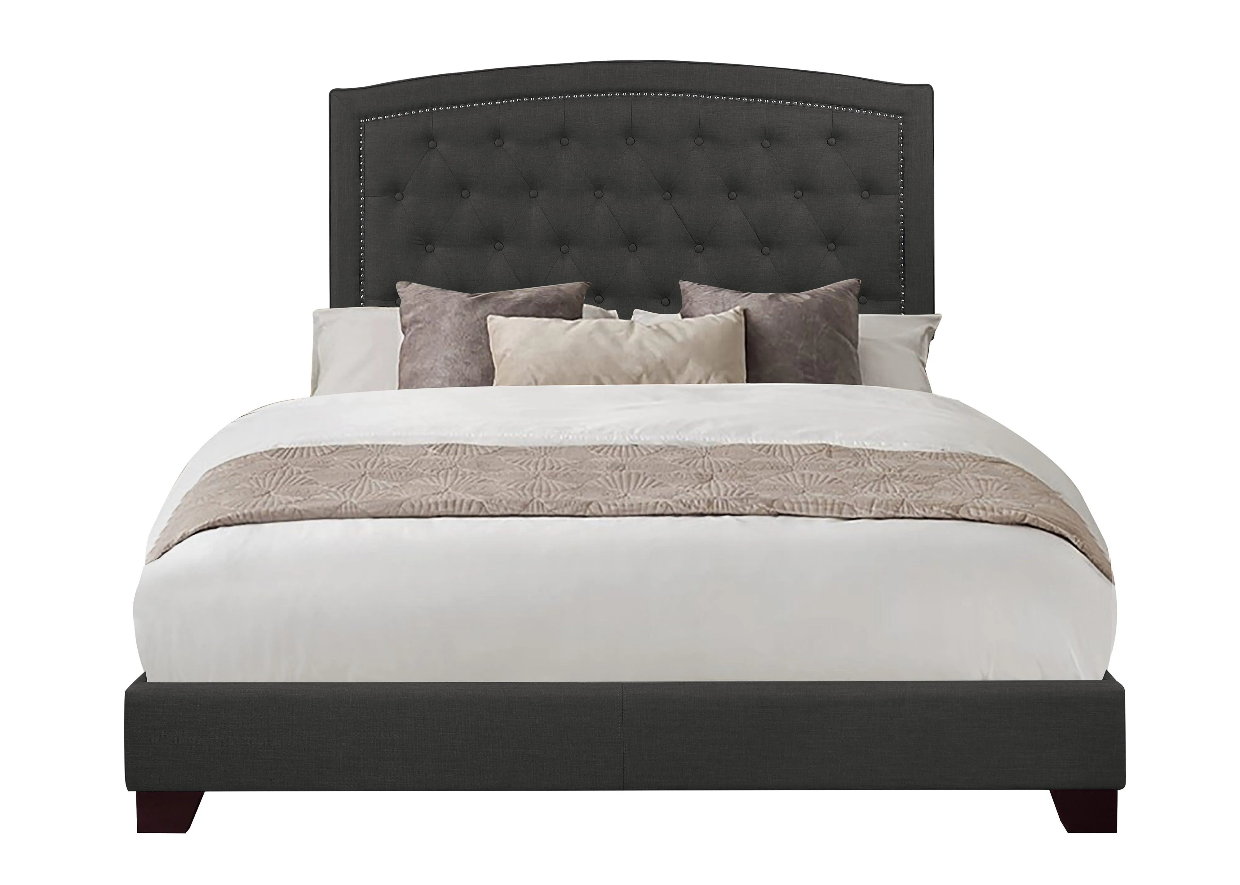 Linda Dark Gray King Upholstered Bed - Image 2