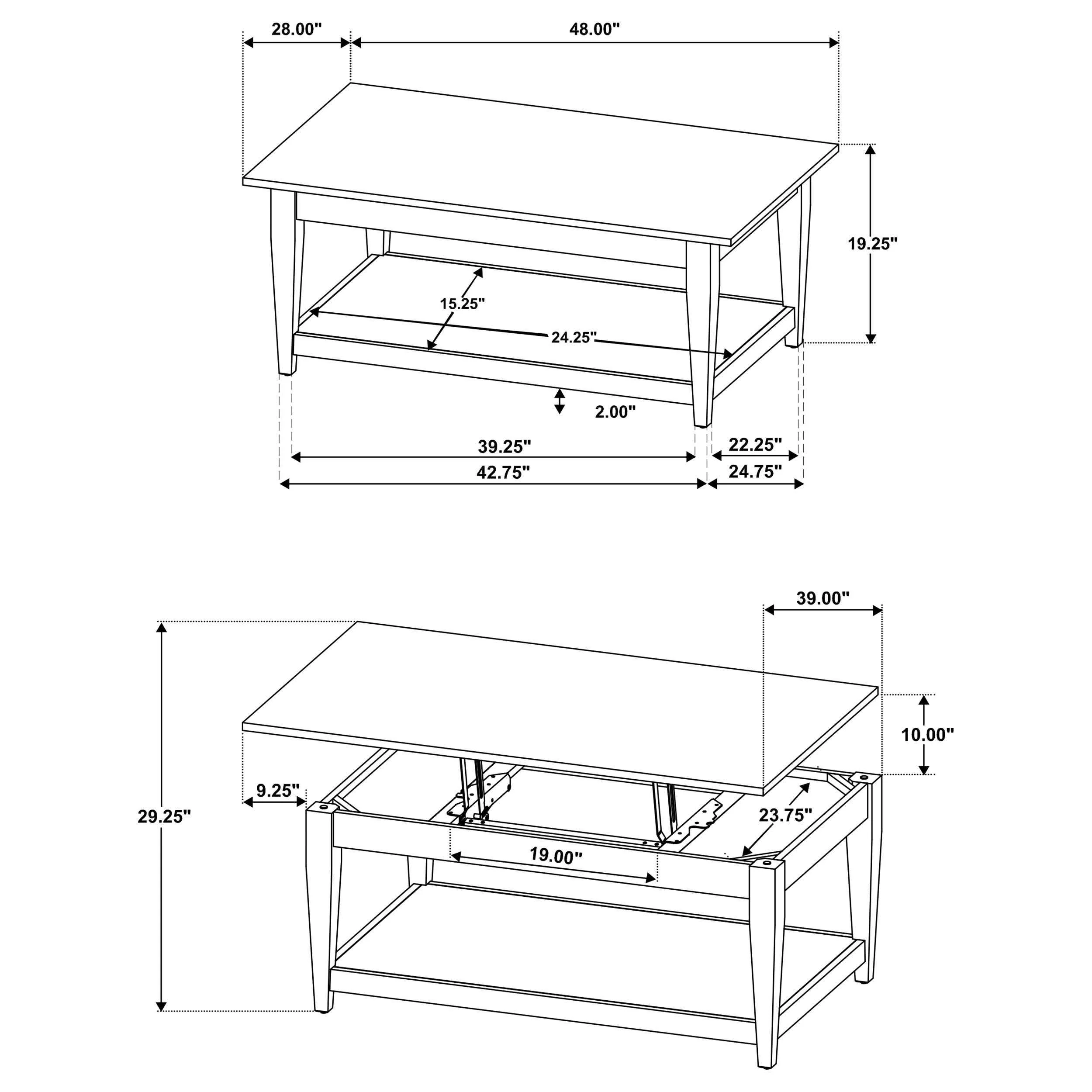 Lindenton Blonde Lift-Top Occasional Cocktail Coffee Table - Image 10