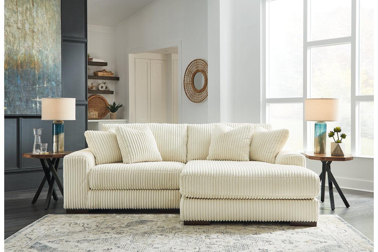 Lindyn Ivory 2-Piece Right Arm Facing Modular Chaise Sectional