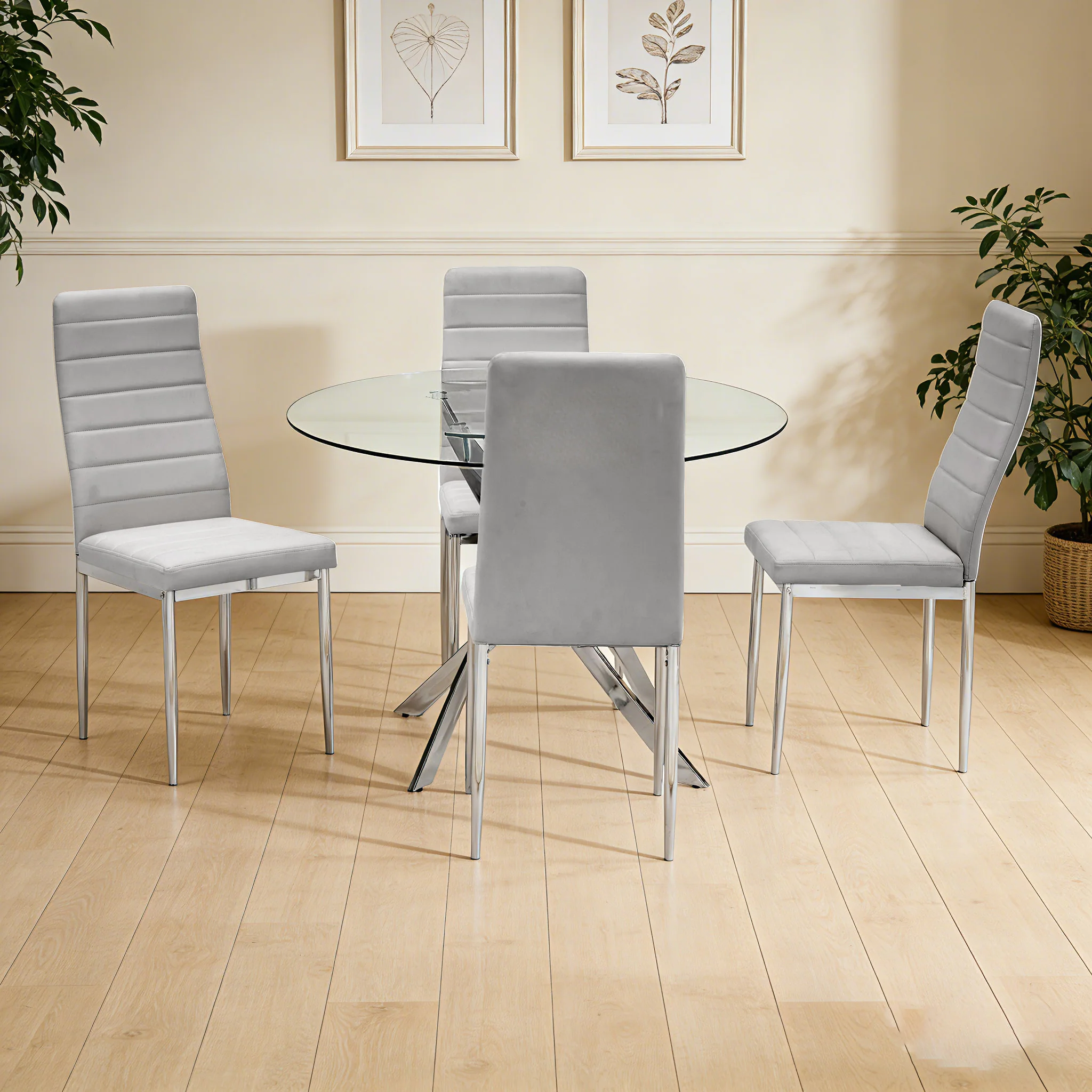 Linea Gray 5-Piece Dining Room Set - Image 2