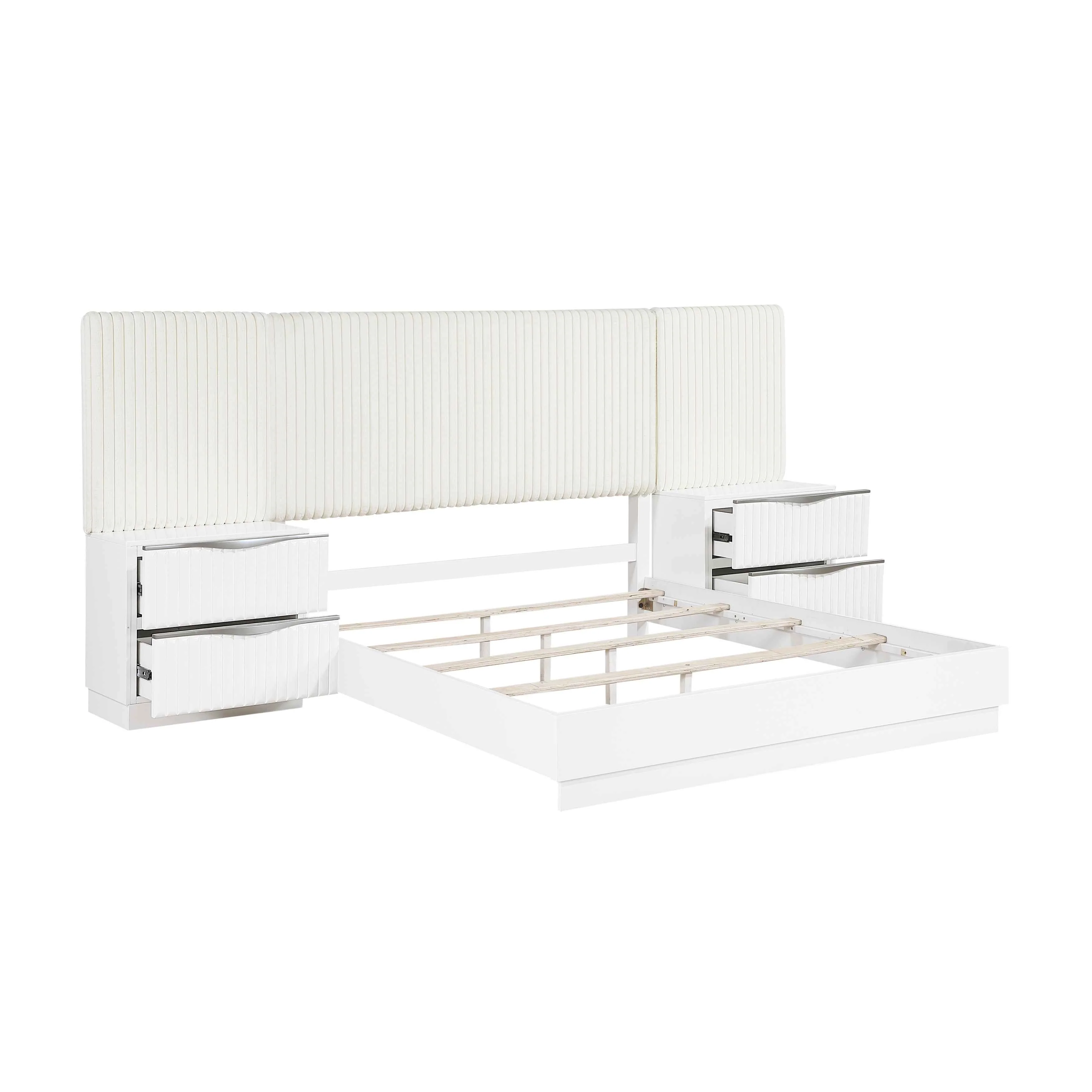 Linea Pearl White Panel Wall Bedroom Set - Image 2