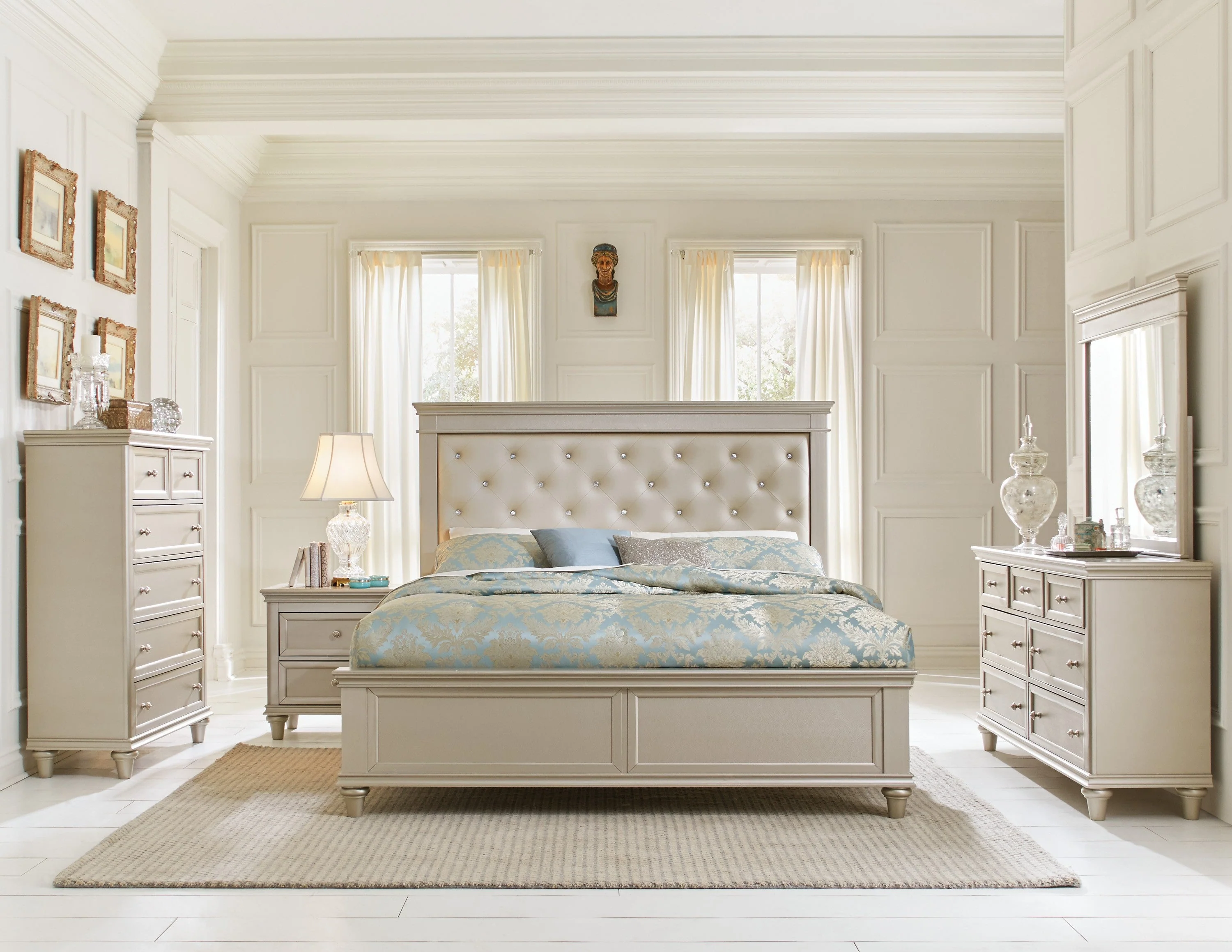 Linna Beige California King Upholstered Platform Bed - Image 12