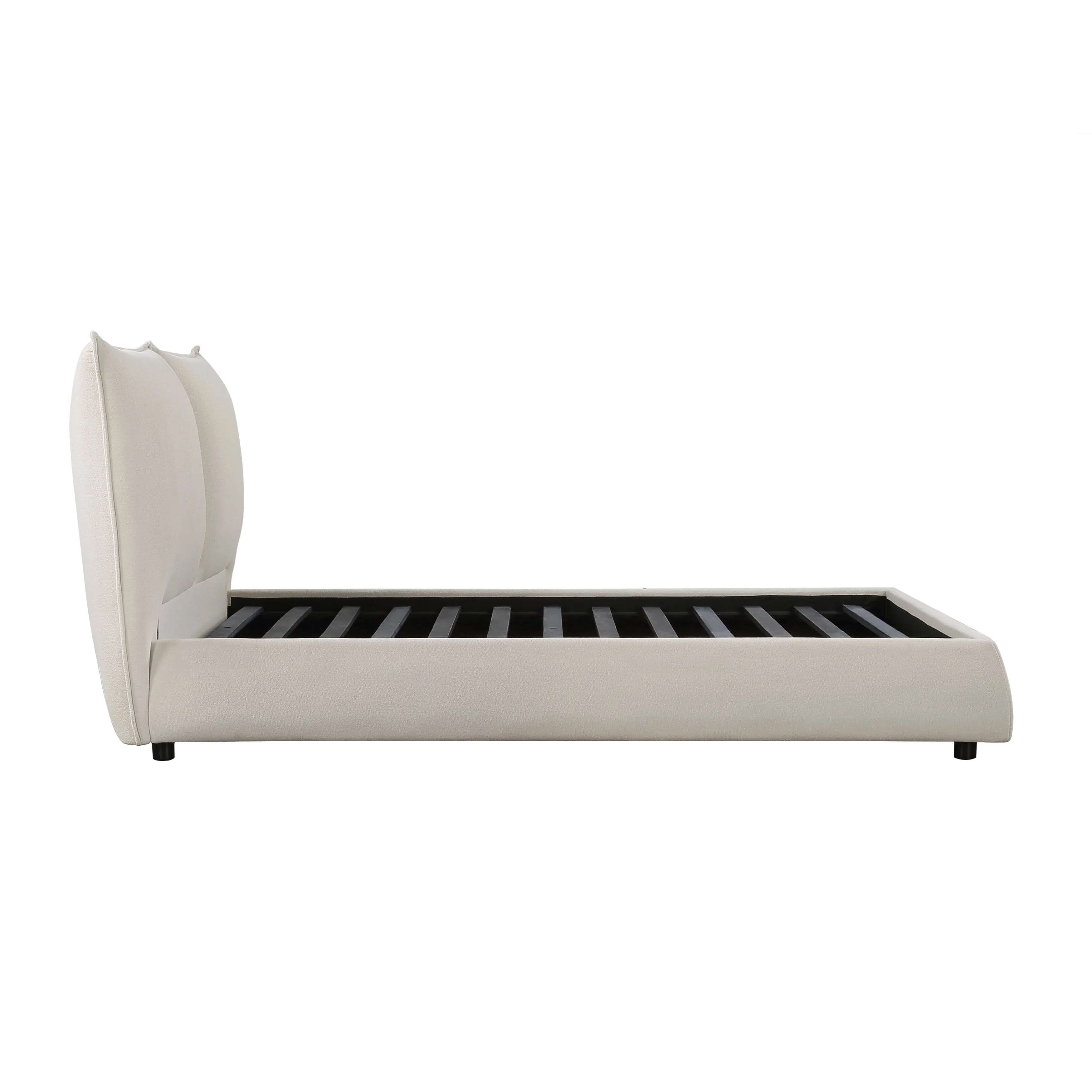 Linna Beige California King Upholstered Platform Bed - Image 7