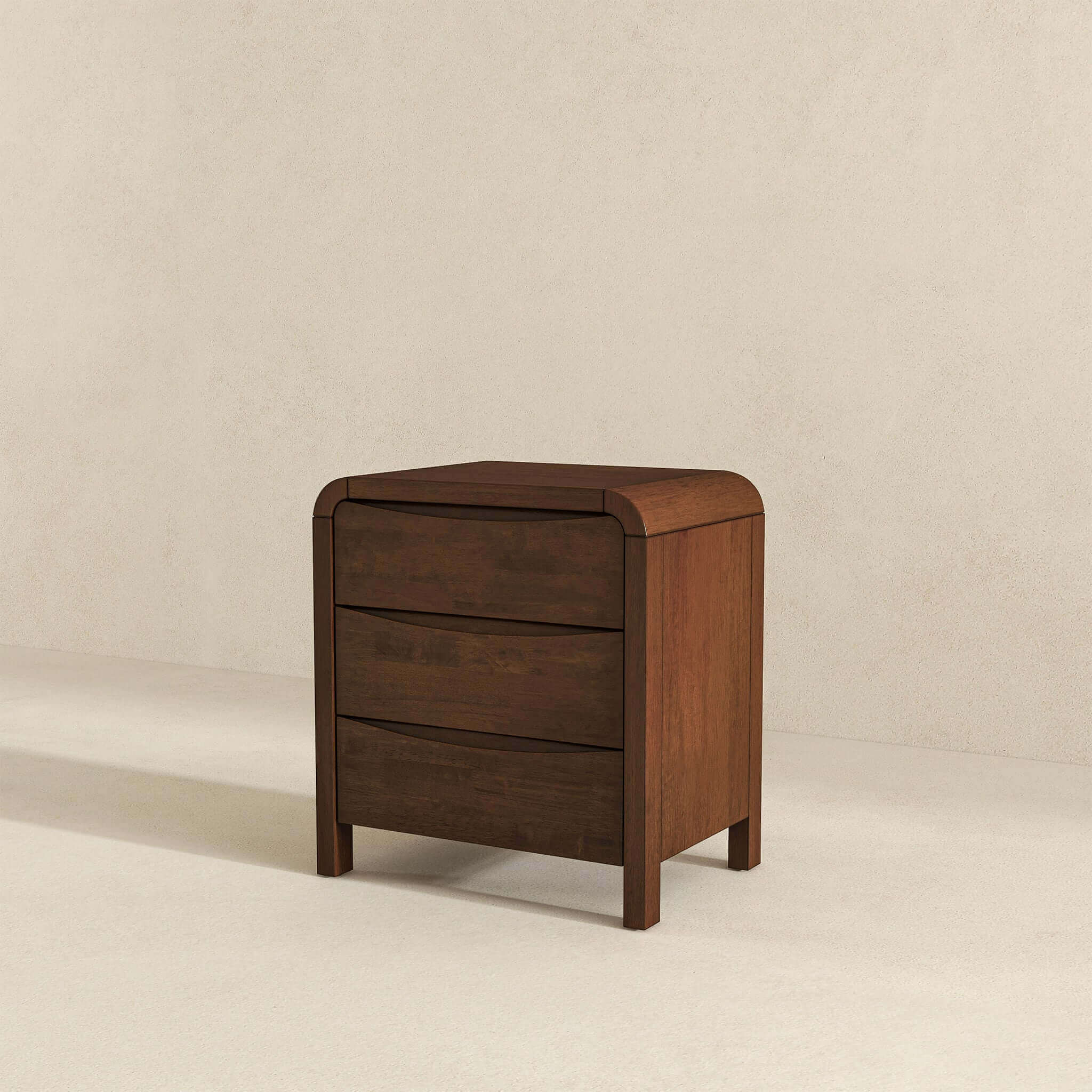 Lionel Mid Century Modern Solid Wood Nightstand 3-Drawer Bed Side Table - Image 6