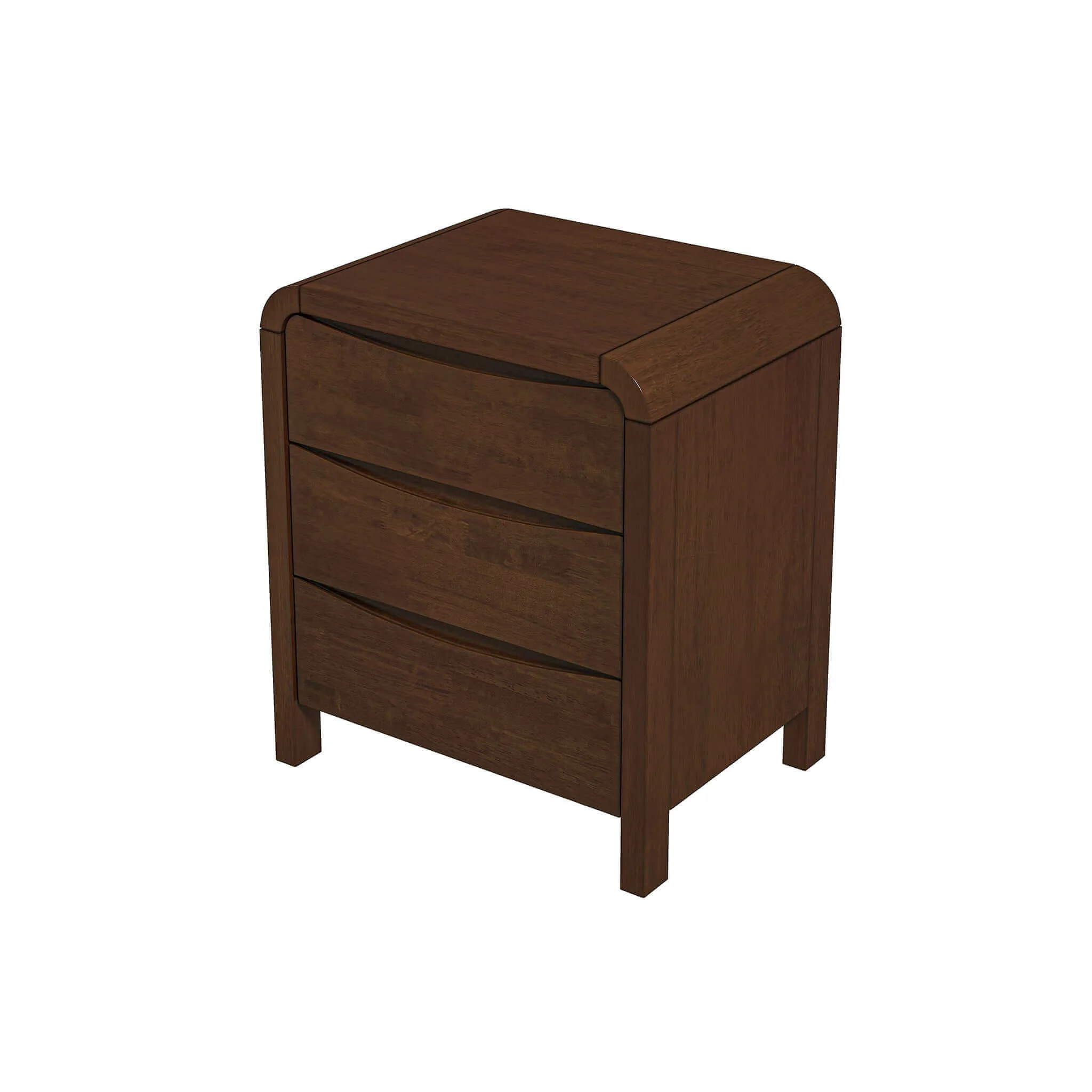 Lionel Mid Century Modern Solid Wood Nightstand 3-Drawer Bed Side Table - Image 7