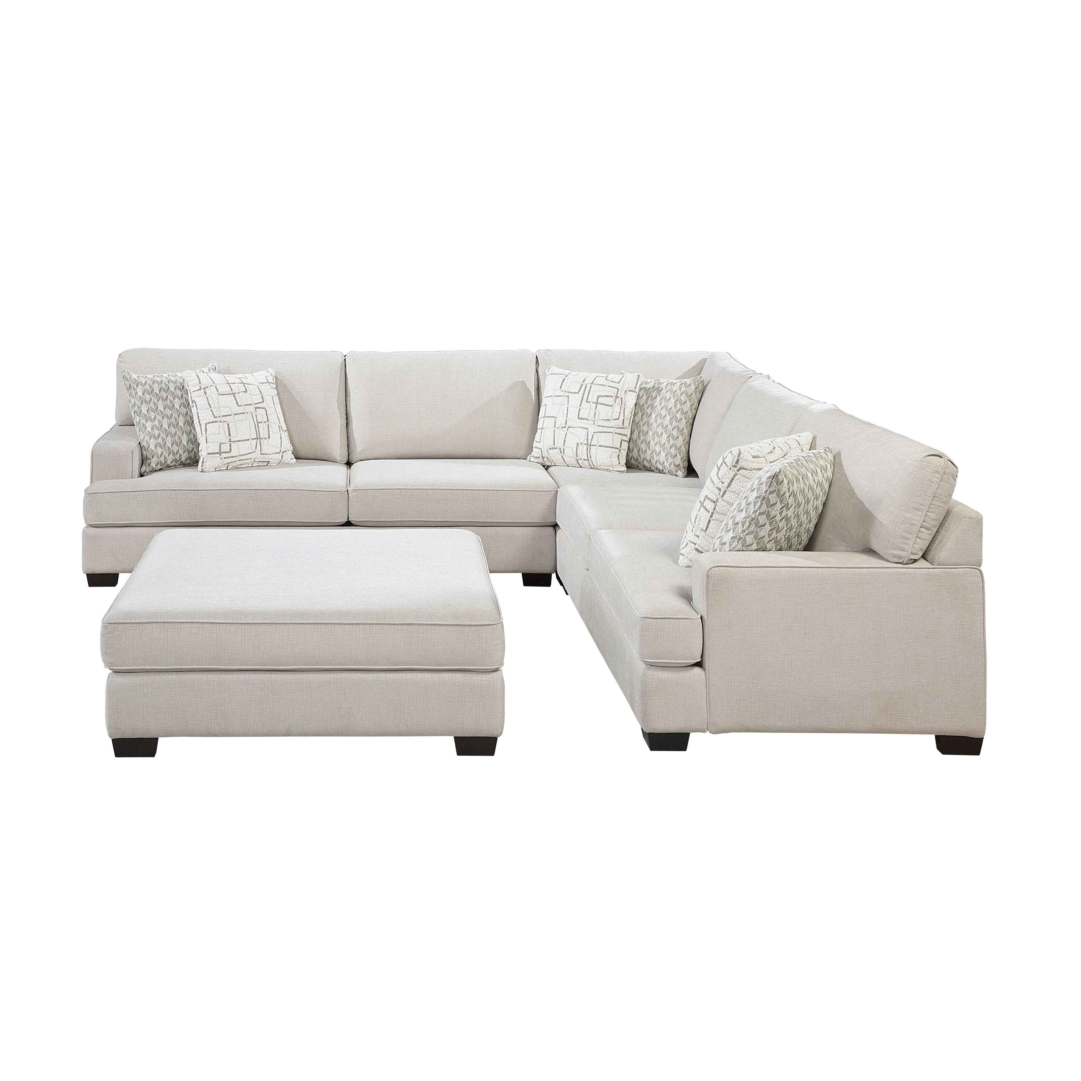 Livia Beige 3-Piece Sectional with Ottoman - Image 2