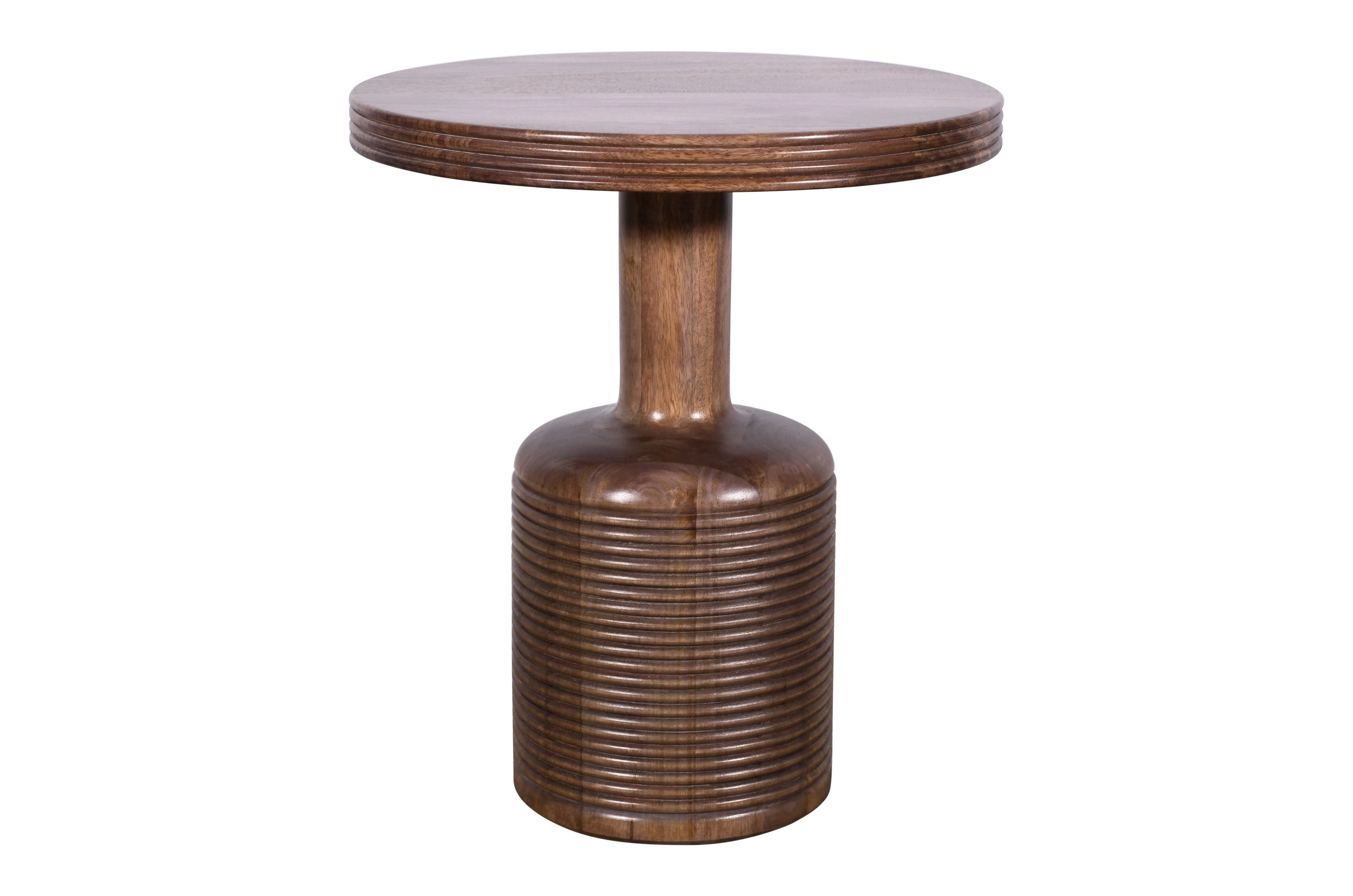 Liyana Solid Wood Round End Table in Natural Tan - Image 3