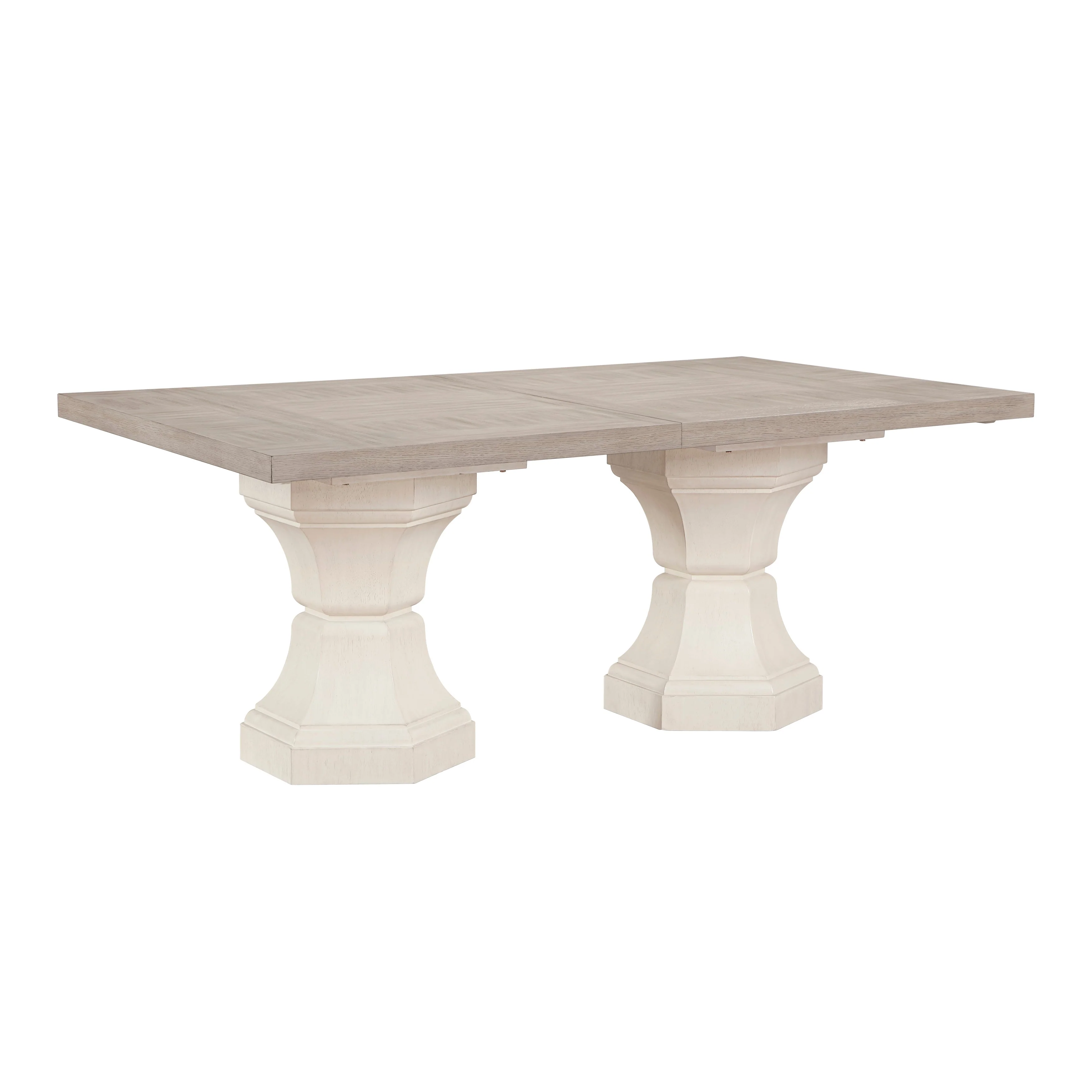 Lofton Light Gray/White Extendable Dining Table - Image 4