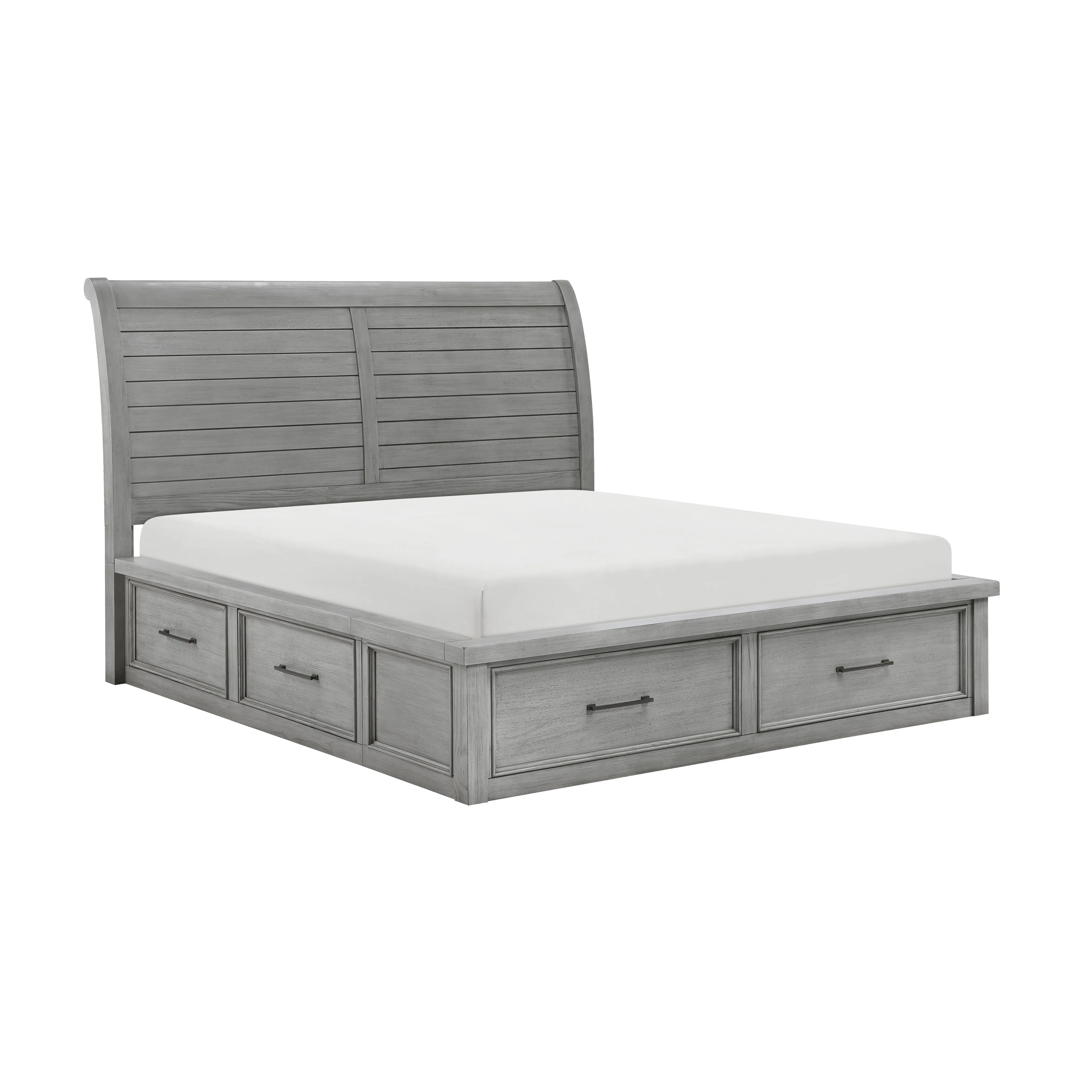 Logandale Antique Gray Sleigh Storage Platform Bedroom Set - Image 4