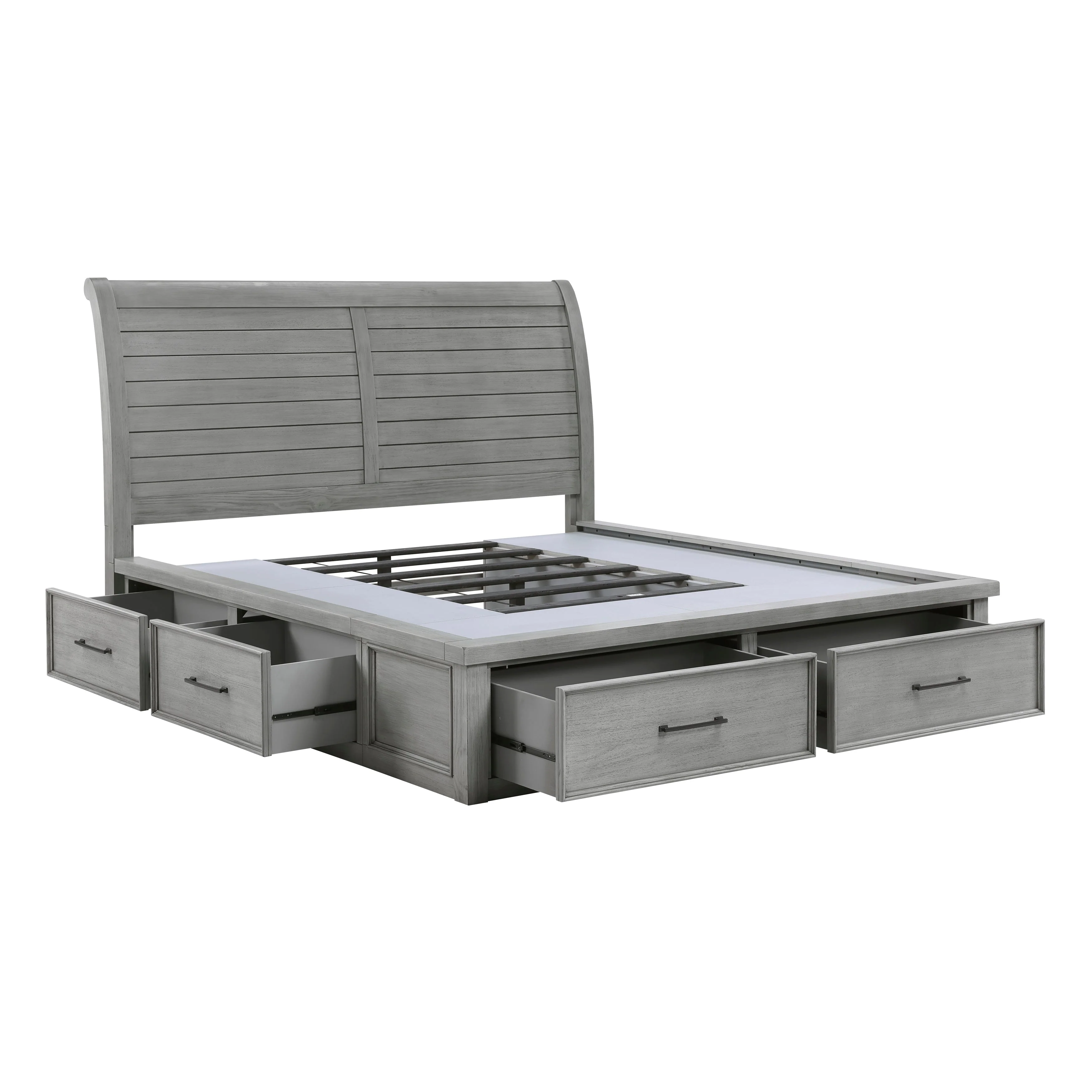 Logandale Antique Gray Sleigh Storage Platform Bedroom Set - Image 8