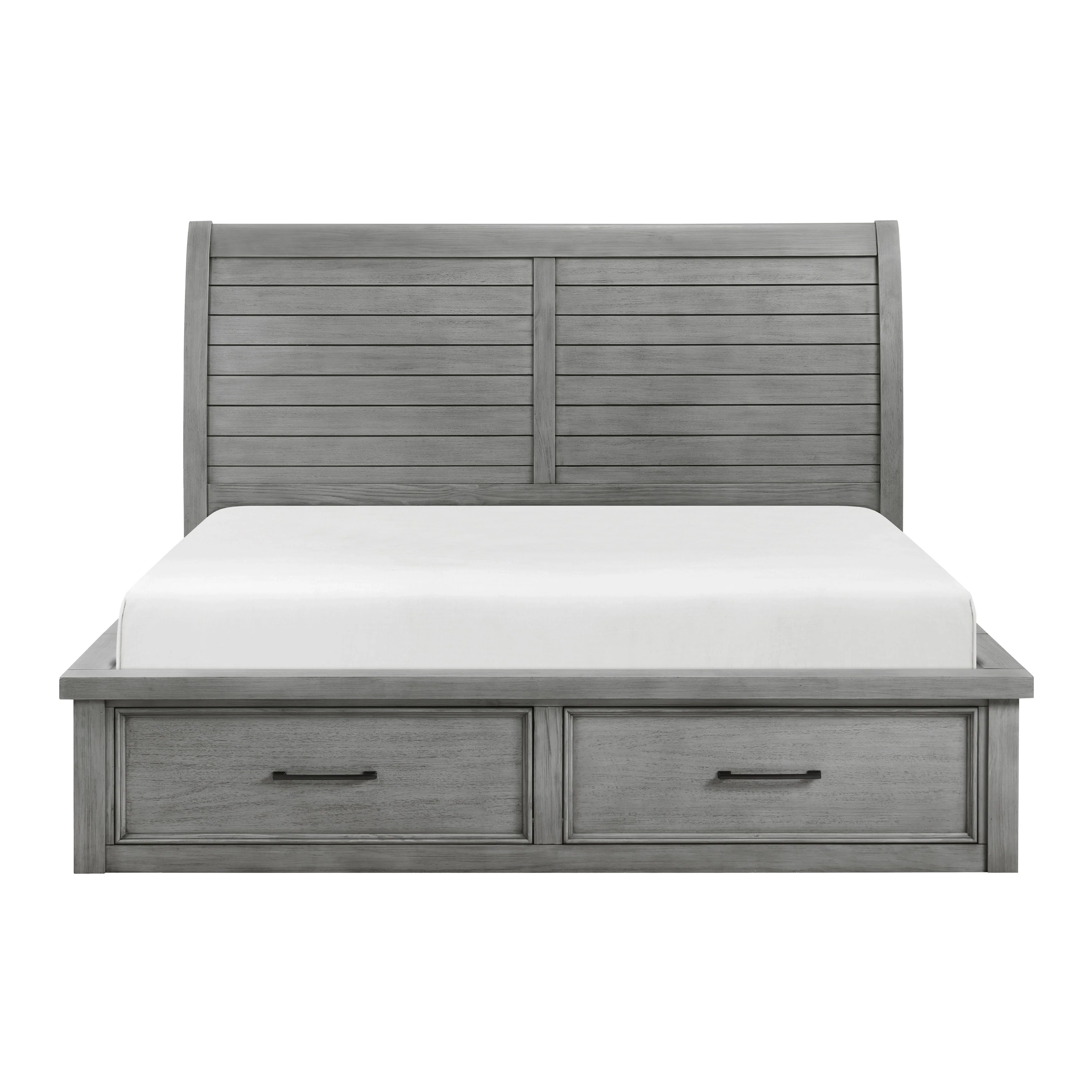 Logandale Brown California King Platform Bed with Storage Footboard and Side Rails - Image 8