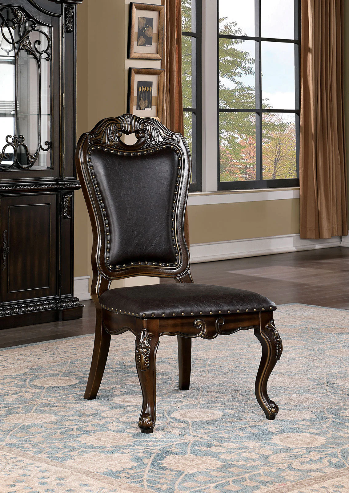 Lombardy Walnut/Dark Brown 9 Pc. Dining Room Set - Image 5