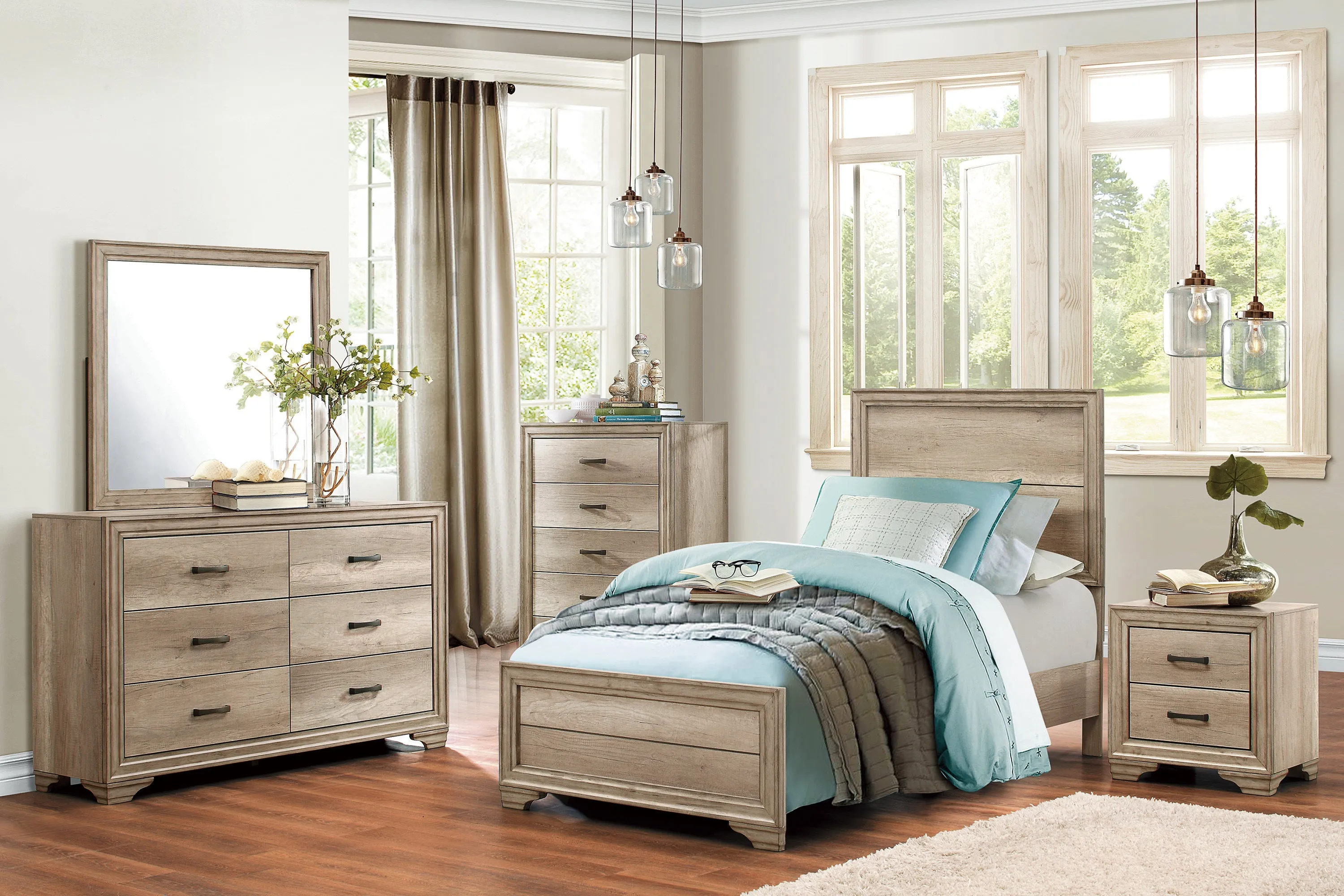 Lonan Natural Twin Panel Bed - Image 2