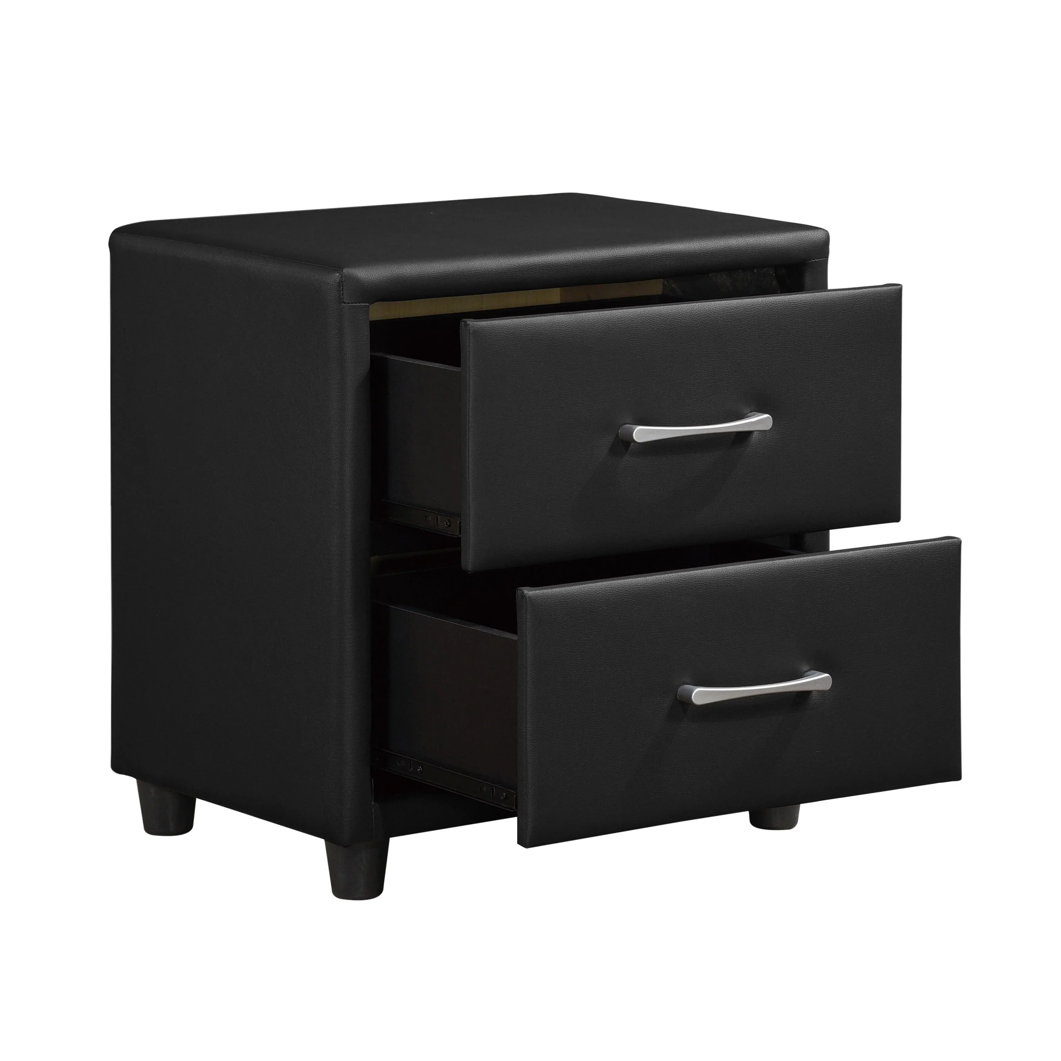 Lorenzi Black Upholstered Platform Bedroom Set - Image 6